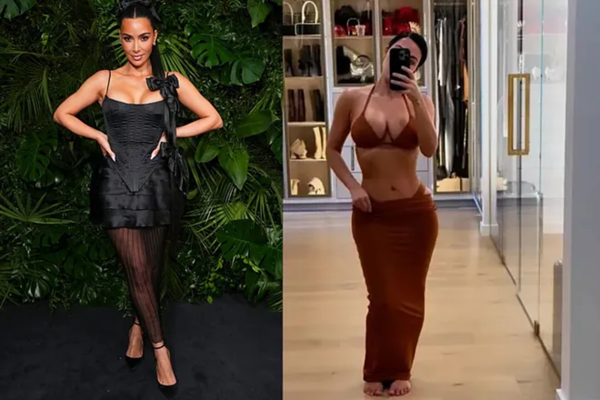 Kim Kardashian shows off her figure in front of the mirror and leaves all her fans speechless