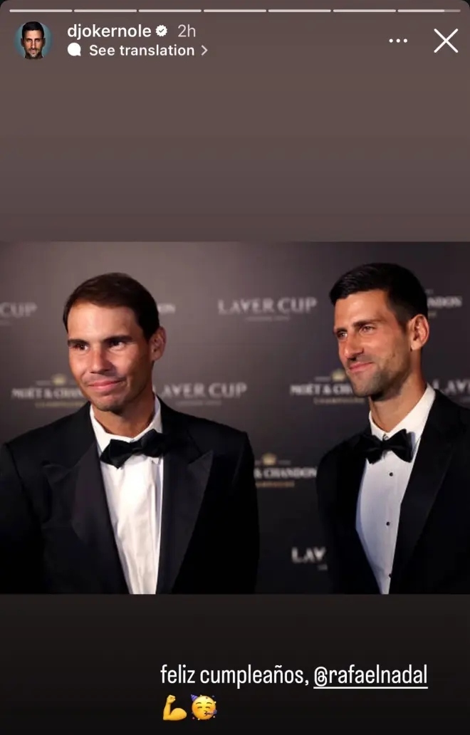 Djokovic does not forget Nadal and congratulates him on his birthday