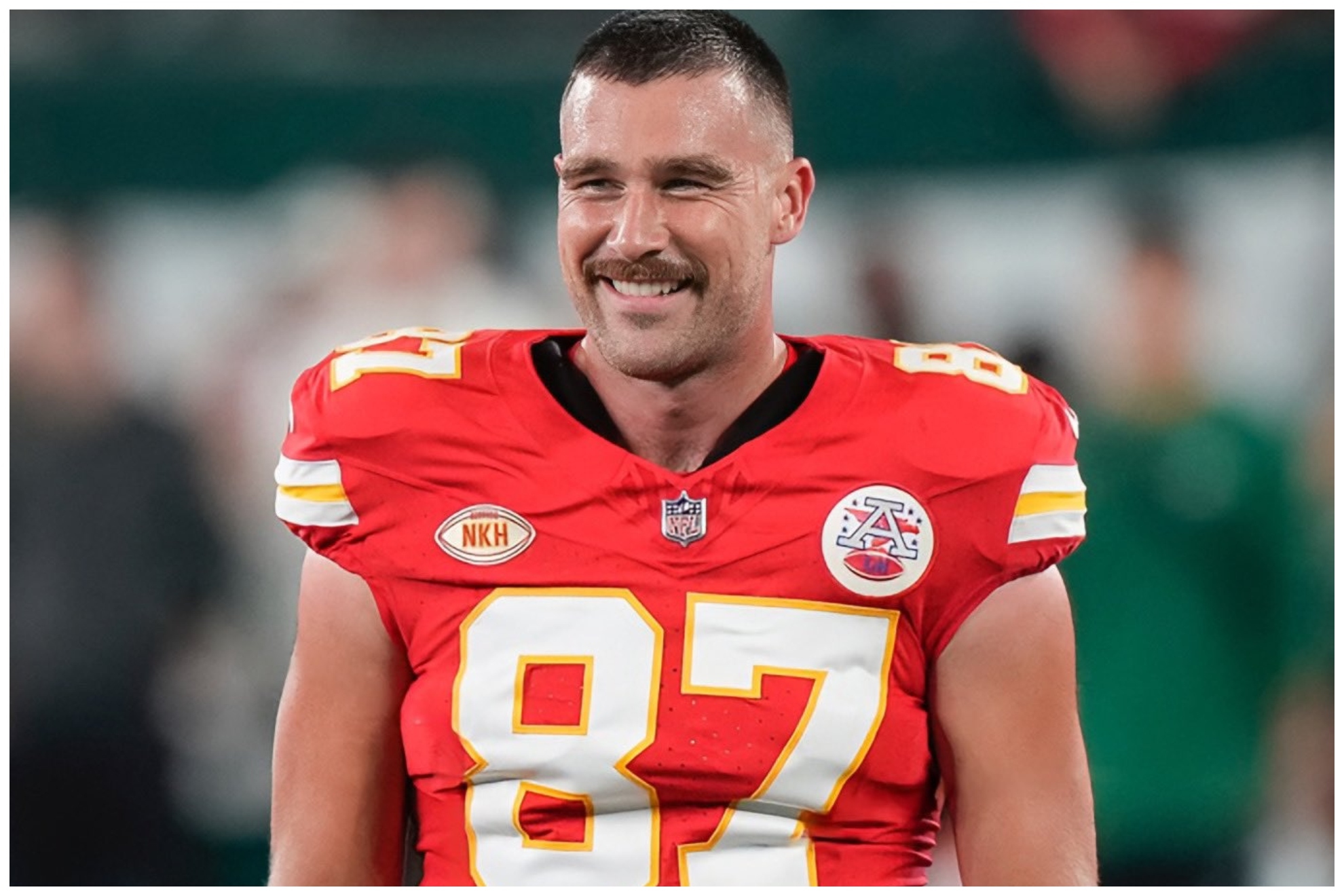 Travis Kelce playing for the Kansas City Chiefs