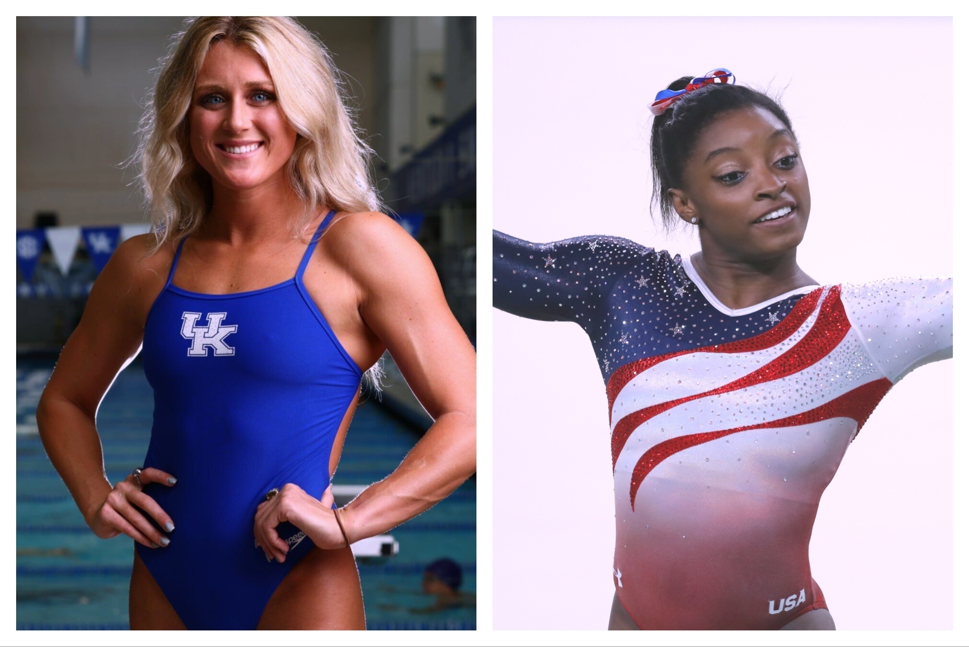 Riley Gaines and Simone Biles