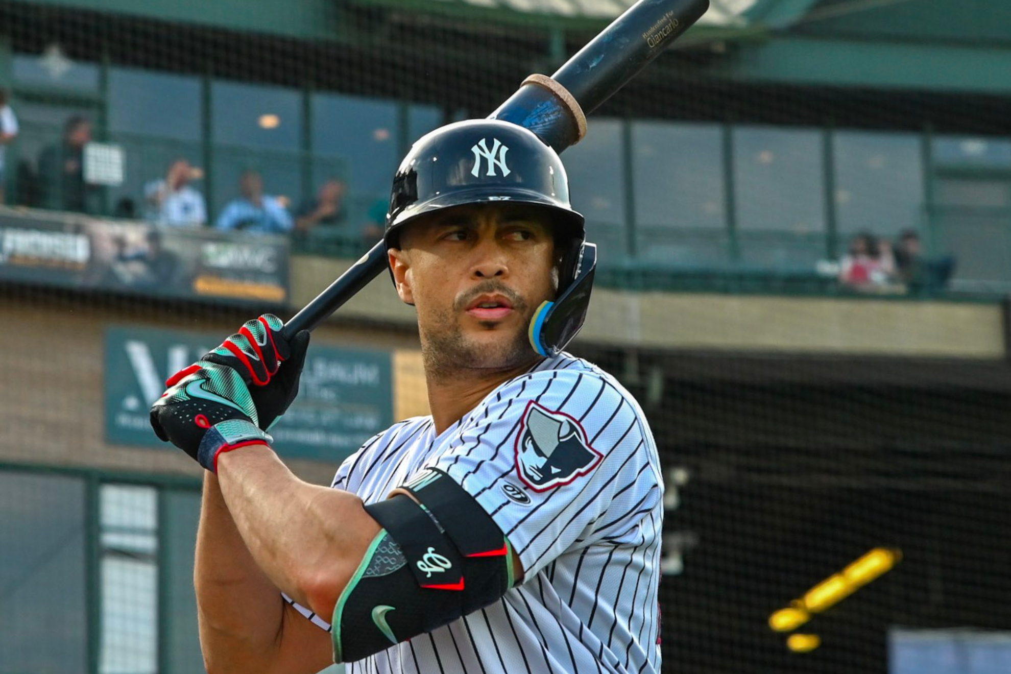 Giancarlo Stanton with the Somerset Patriots.