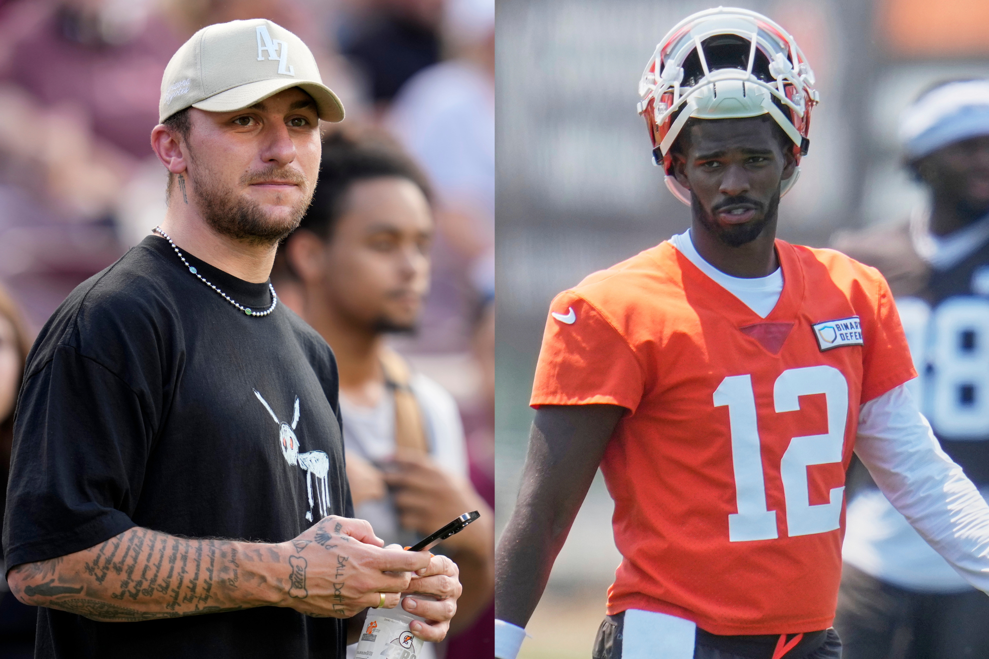 Johnny Manziel sees a lot of potential in Shedeur Sanders.