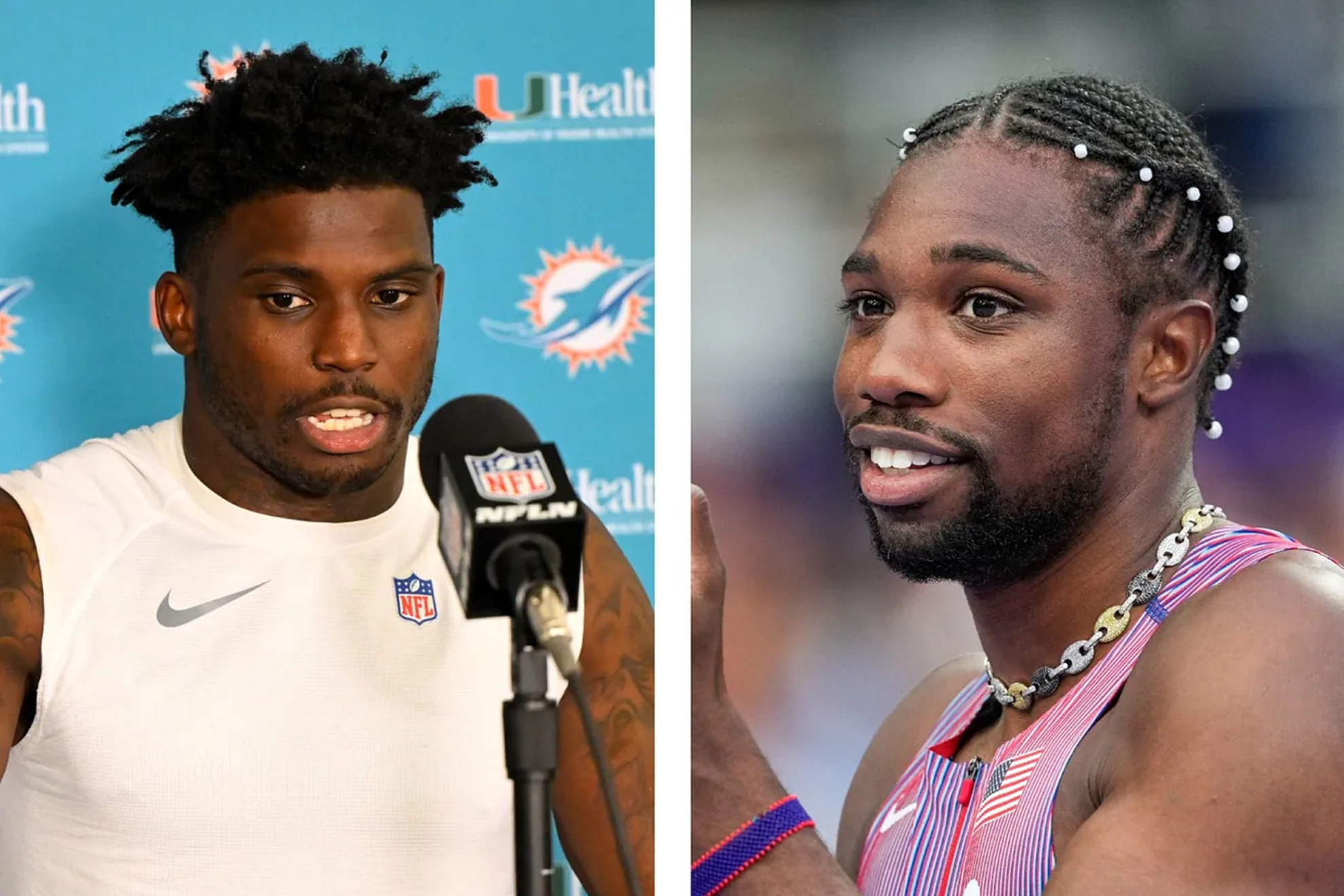 Tyreek Hill and Noah Lyles