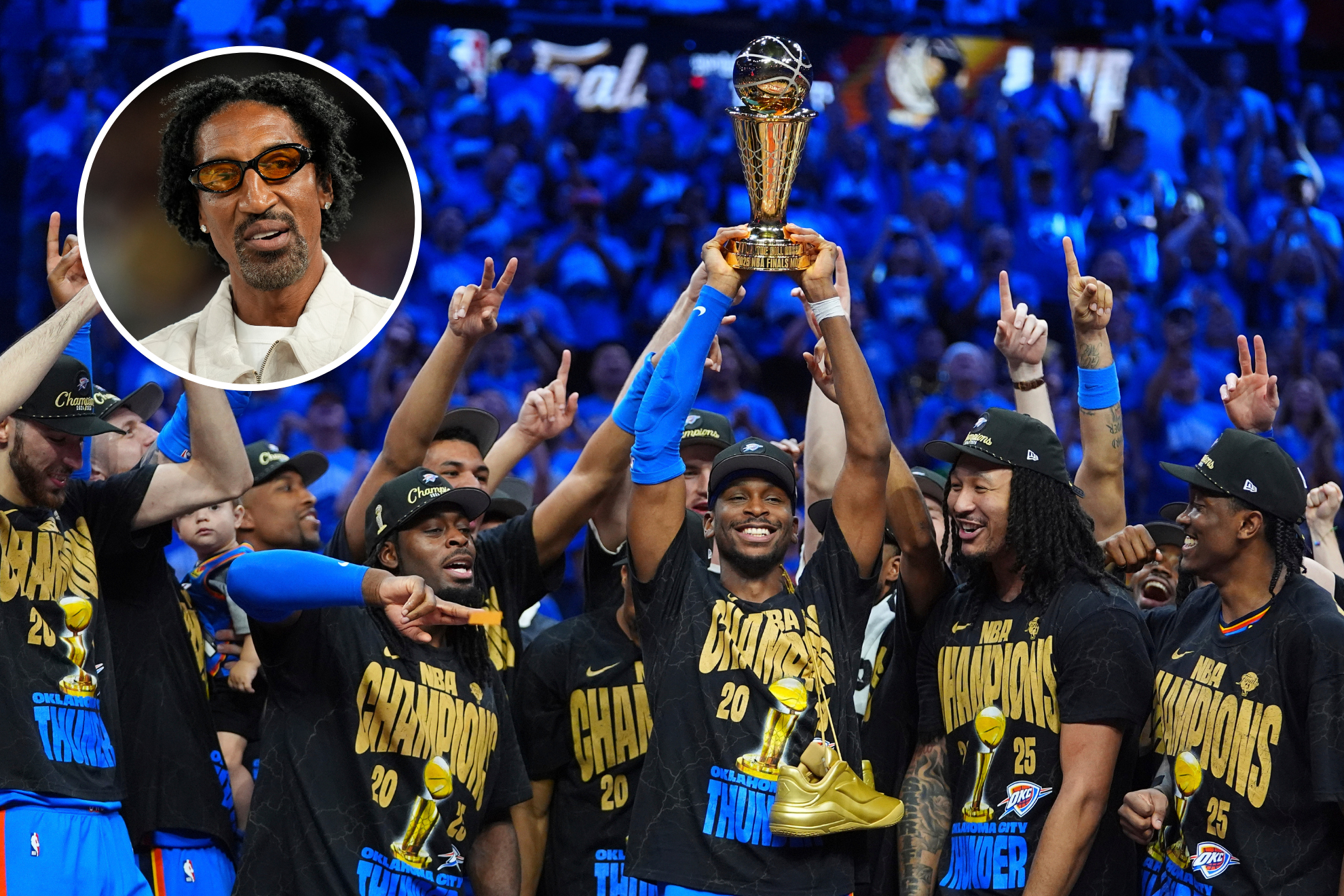 Scottie Pippen sneaks into Thunder celebration with bizarre image