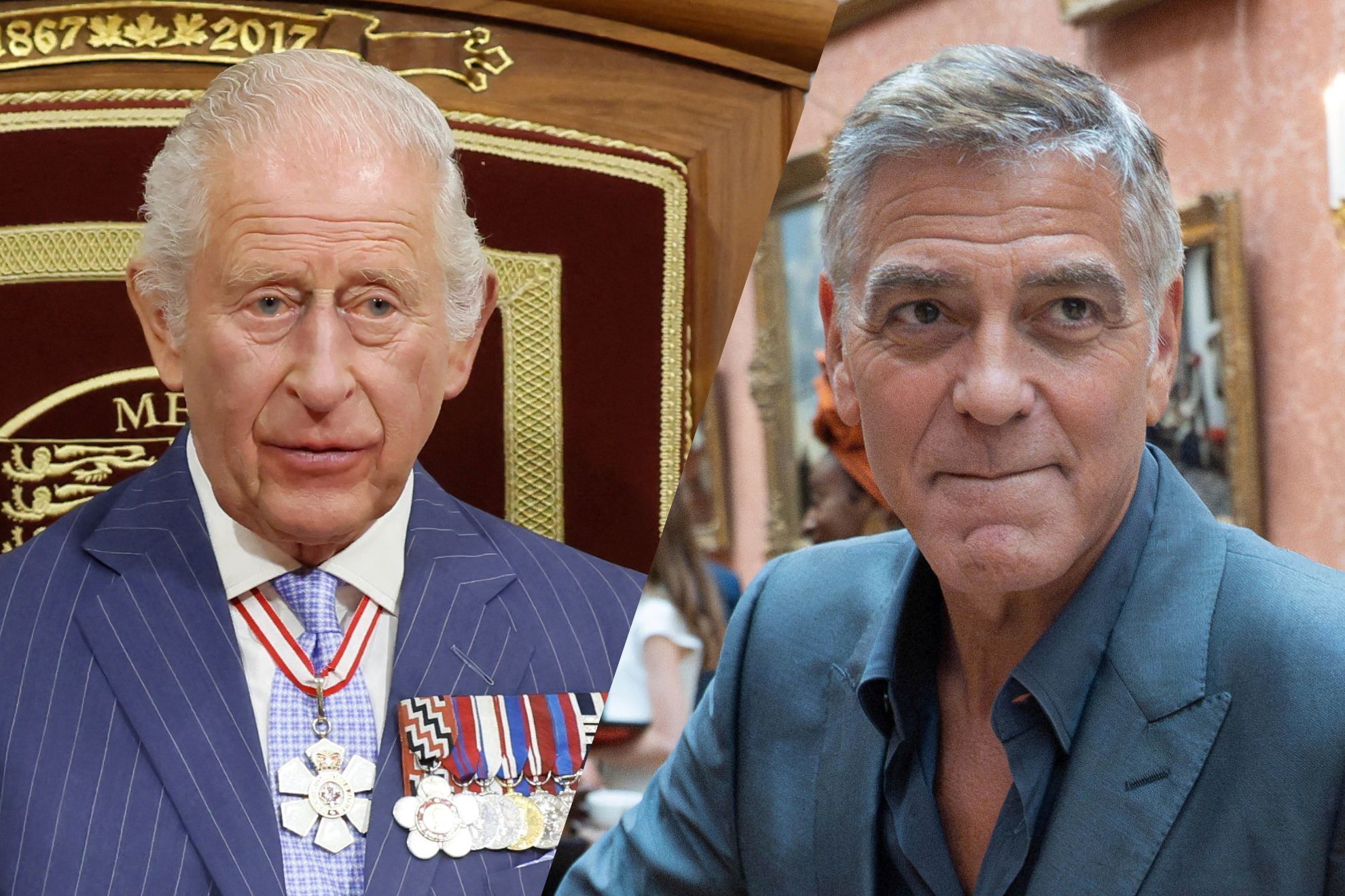 King Charles III is shown disrespect by George Clooney, who starts a conversation with wrong gesture