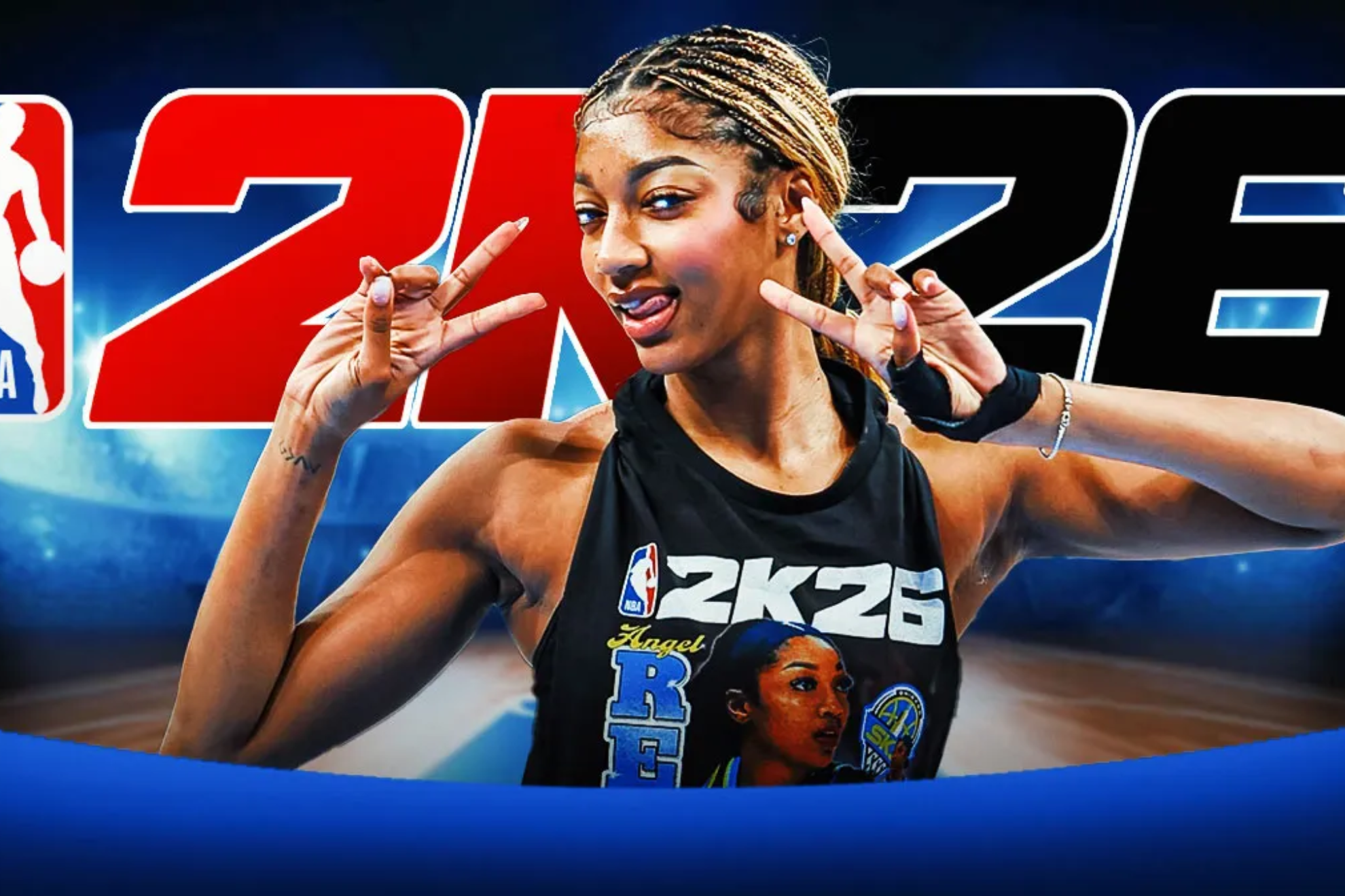 WNBA star Angel Reese shows off NBA 2K26 cover shirt before facing Lynx