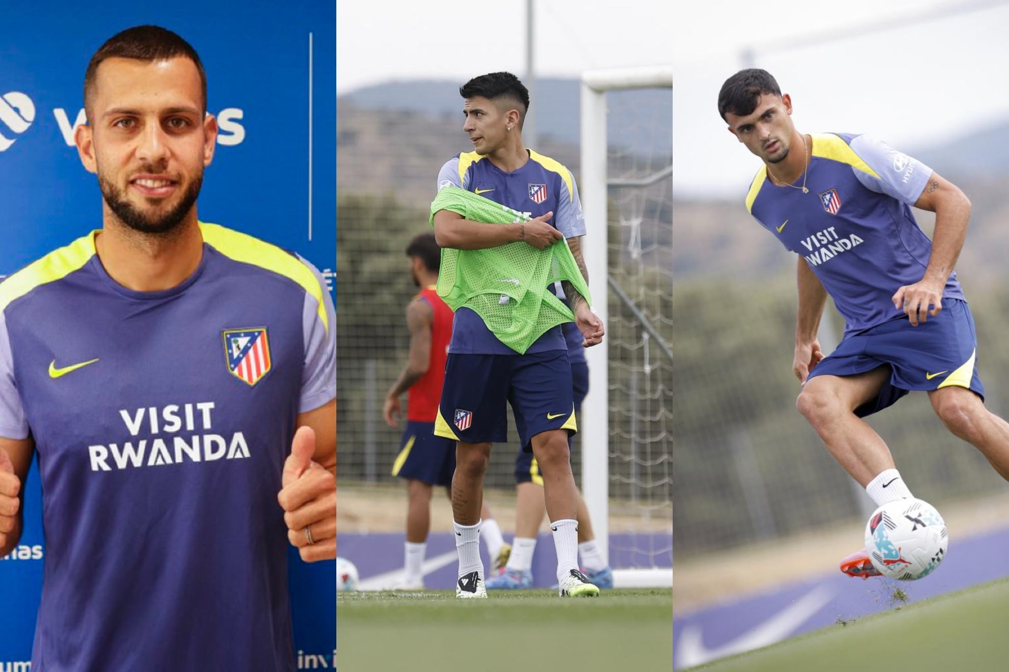 Hancho, Almada y Pubill, con el Atl�tico.