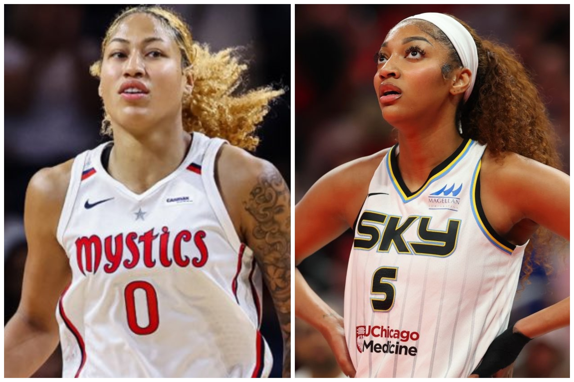 Shakira Austin and Angel Reese