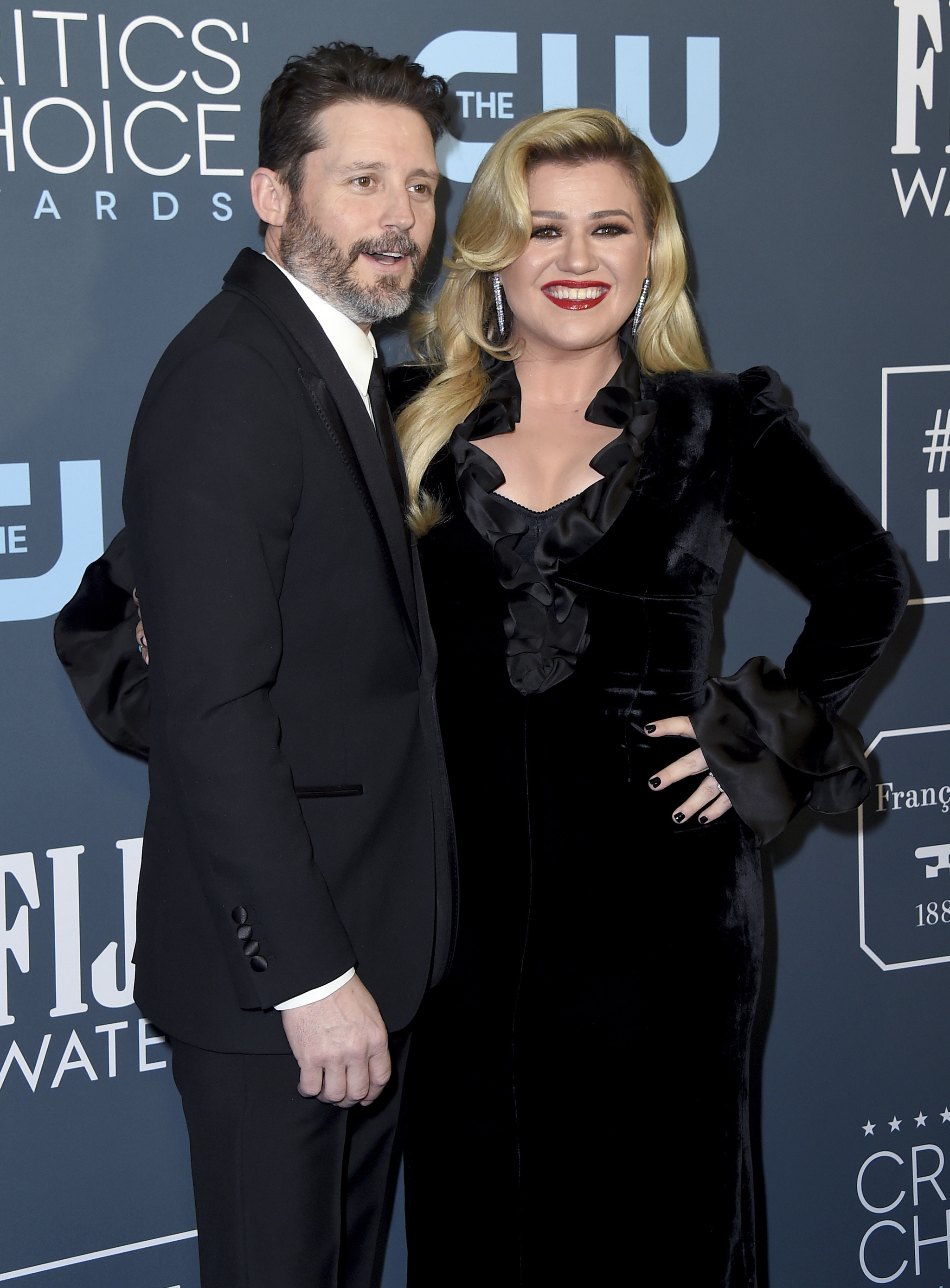 Brandon Blackstock and Kelly Clarkson appear at the 25th annual Critics Choice Awards in Santa Monica, Calif., on Jan. 12, 2020. (Photo by Jordan Strauss/Invision/AP, File)