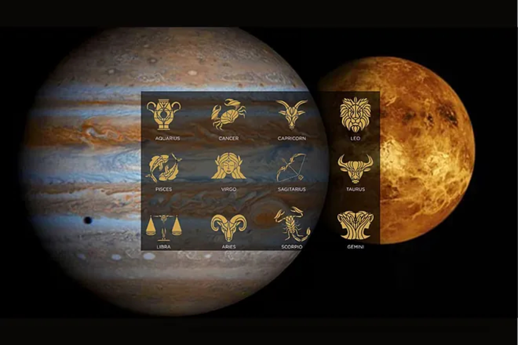 Venus-Jupiter conjunction horoscopes
