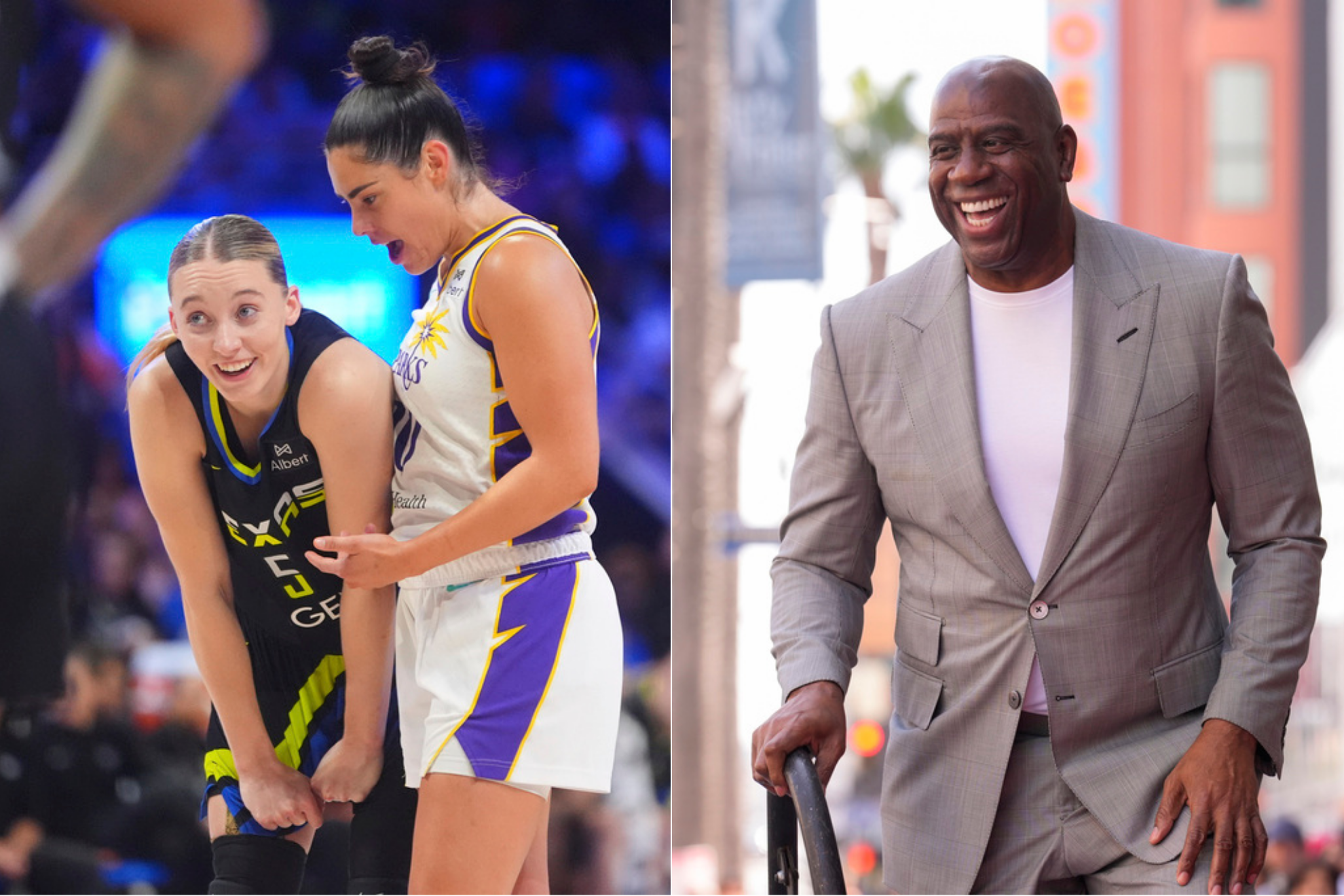 Paige Bueckers, Kelsey Plum & Magic Johnson