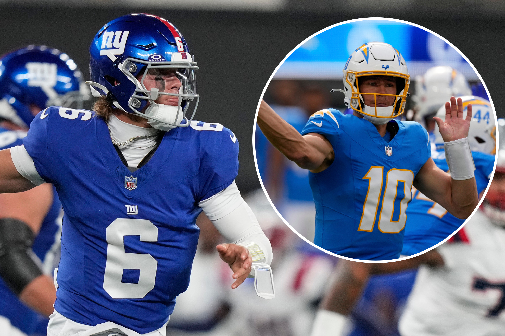 Jaxson Dart will make his debut as the New York Giants quarterback in Week 4 against the Chargers; Russell Wilsons time is limited