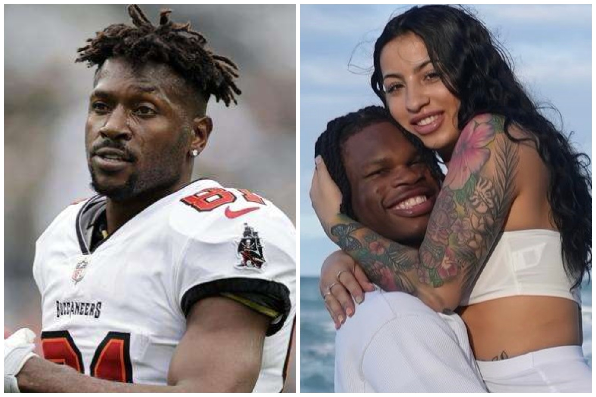 Antonio Brown, Travis Hunter with Leana Lenee