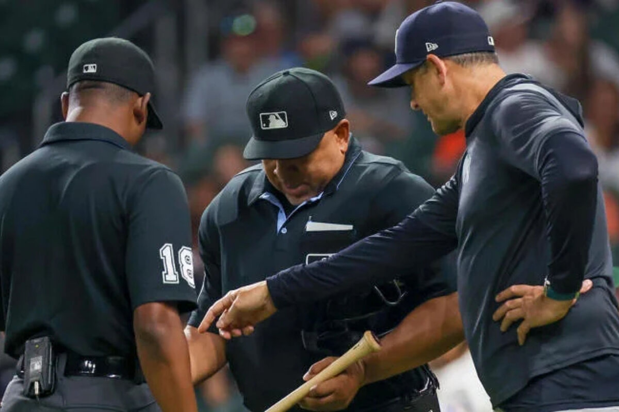 Umpires confiscate Taylor Trammells bat after Yankees manager Aaron Boone asked for it to be checked