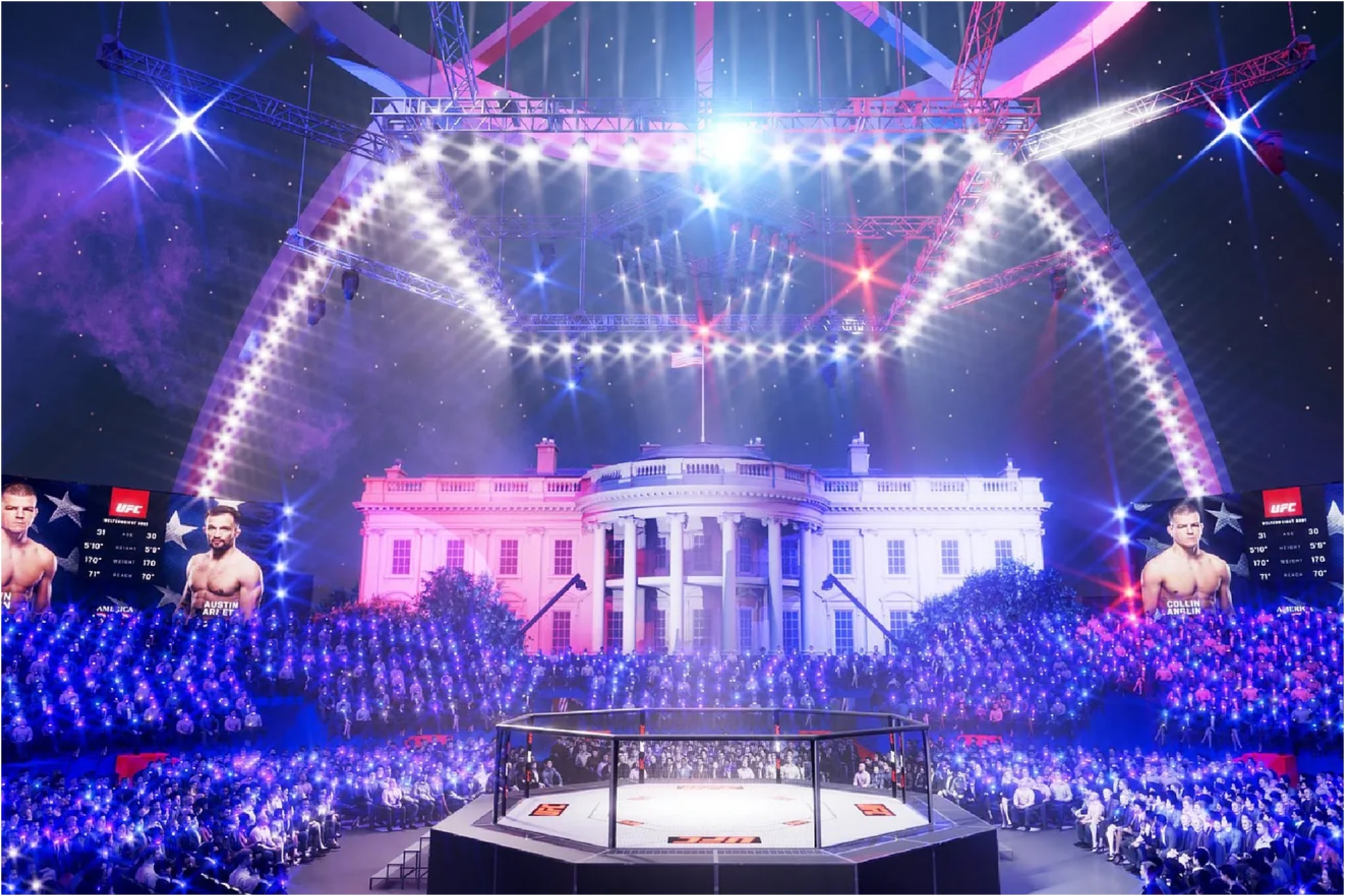Render of what the UFC event at the White House would look like.