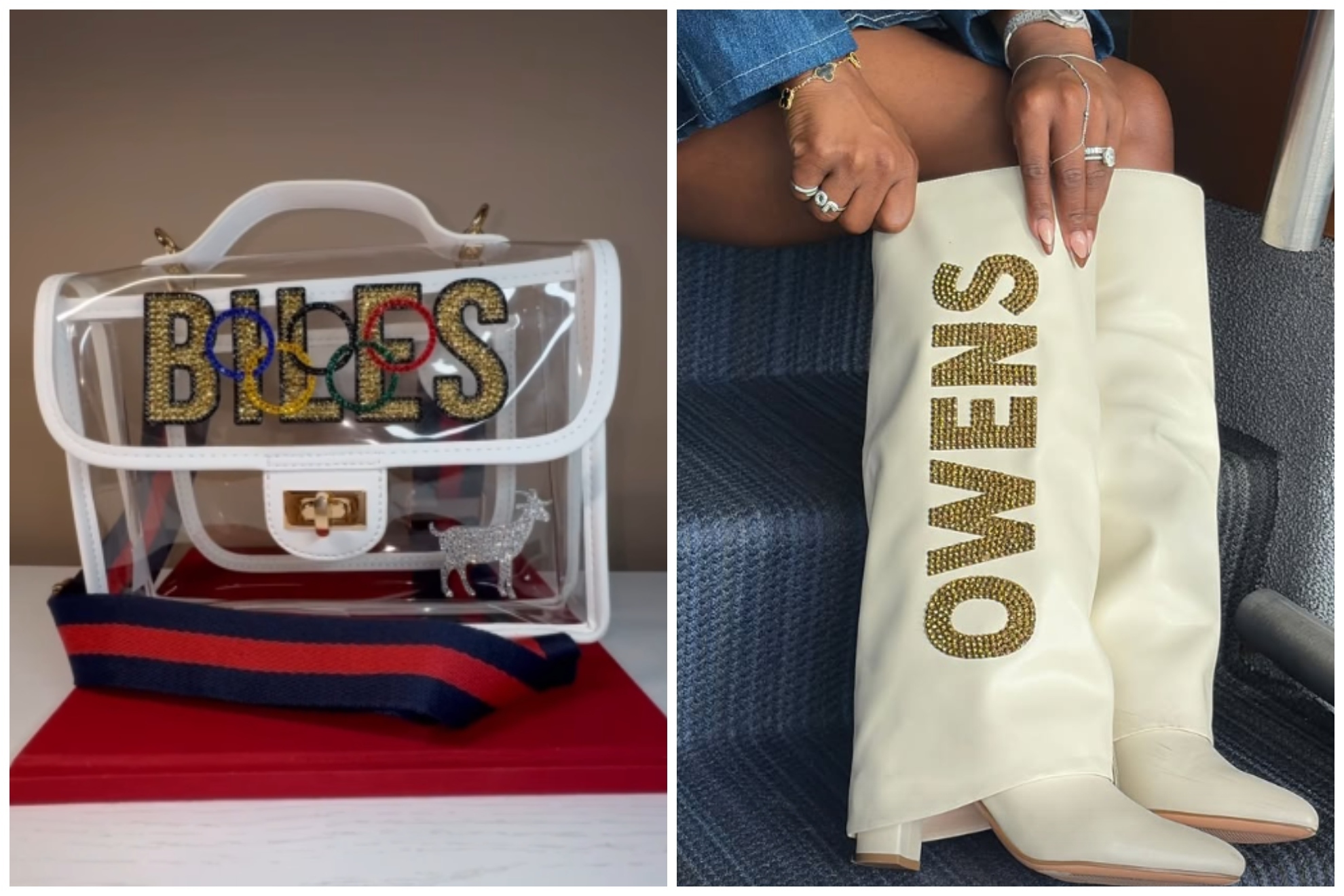 Simone Biles stuns the public in  with diamond-encrusted bag at Jonathan Owens' Game