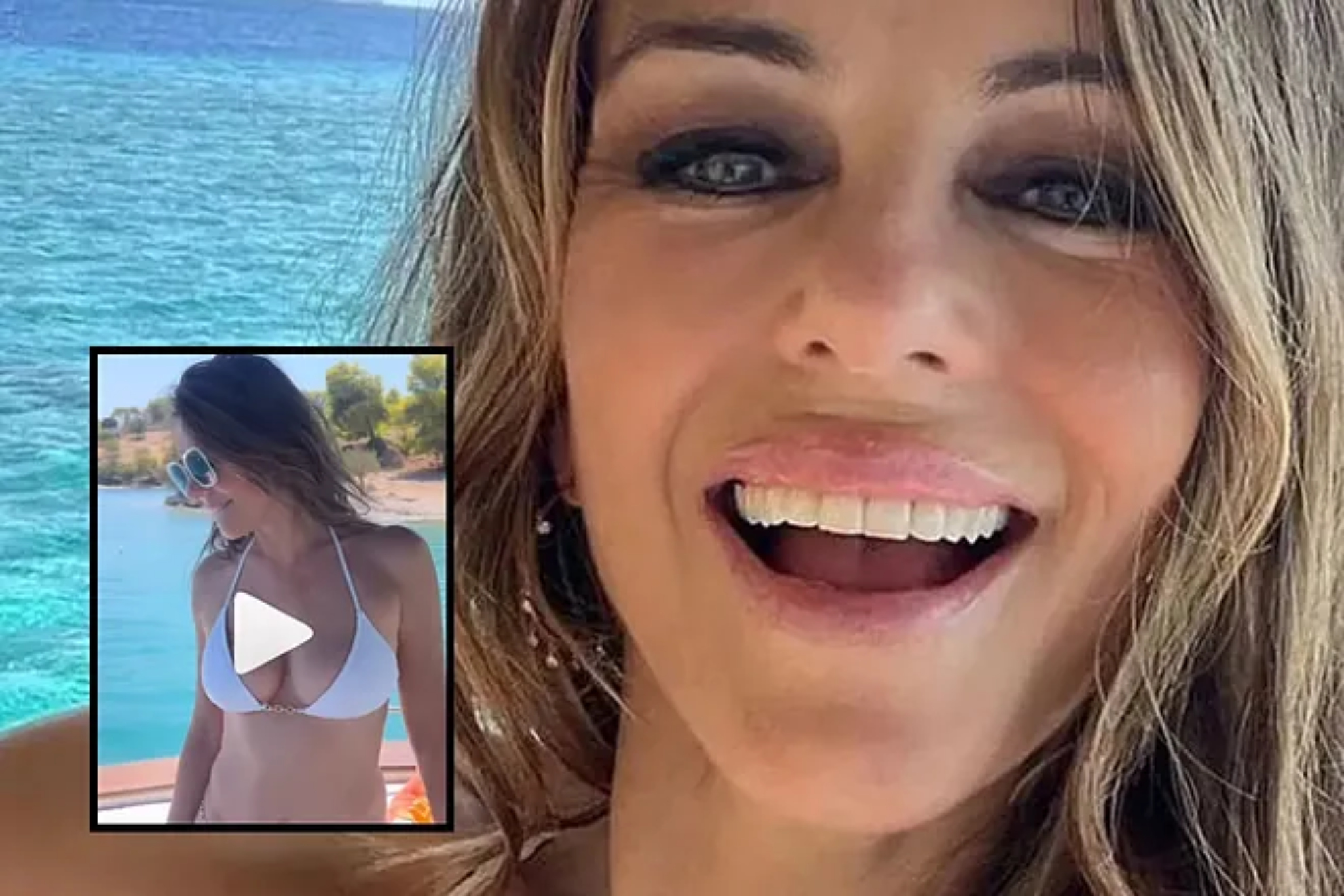 Hurley shows off her spectacular figure in a white bikini