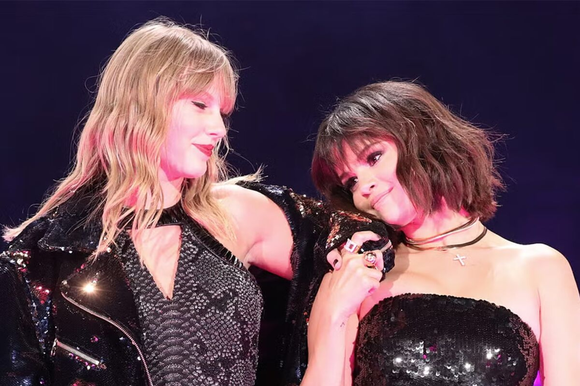 Taylor Swift couldnt resist a joke about Selena Gomez beating her to the altar despite engagement to Travis Kelce