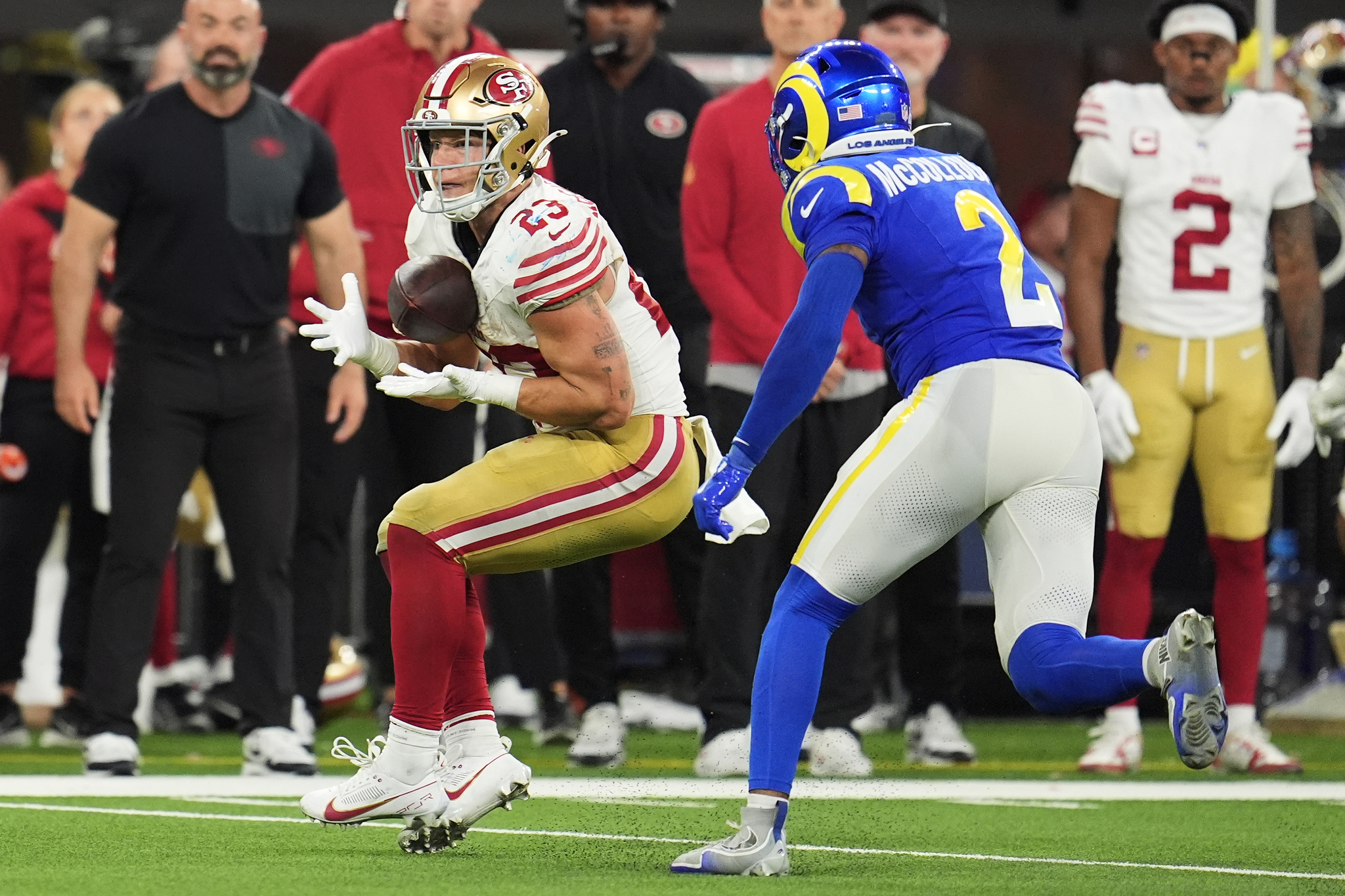 Christian McCaffrey reaches historic milestone as Olivia Culpo celebrates proud moment