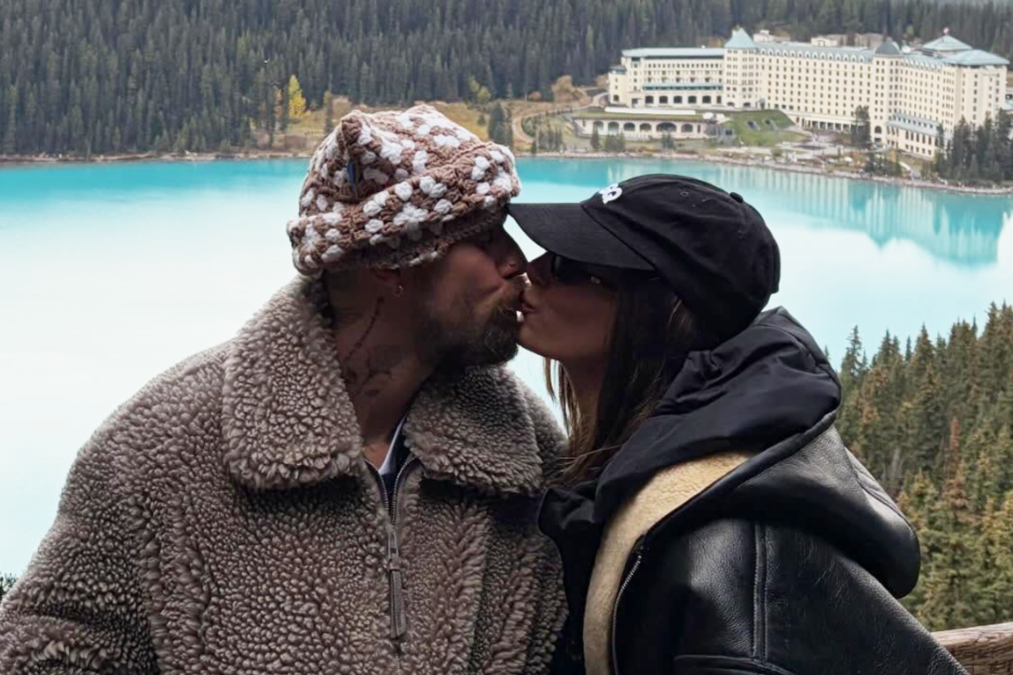 Justin Bieber and his wife Hailey on a snowy getaway