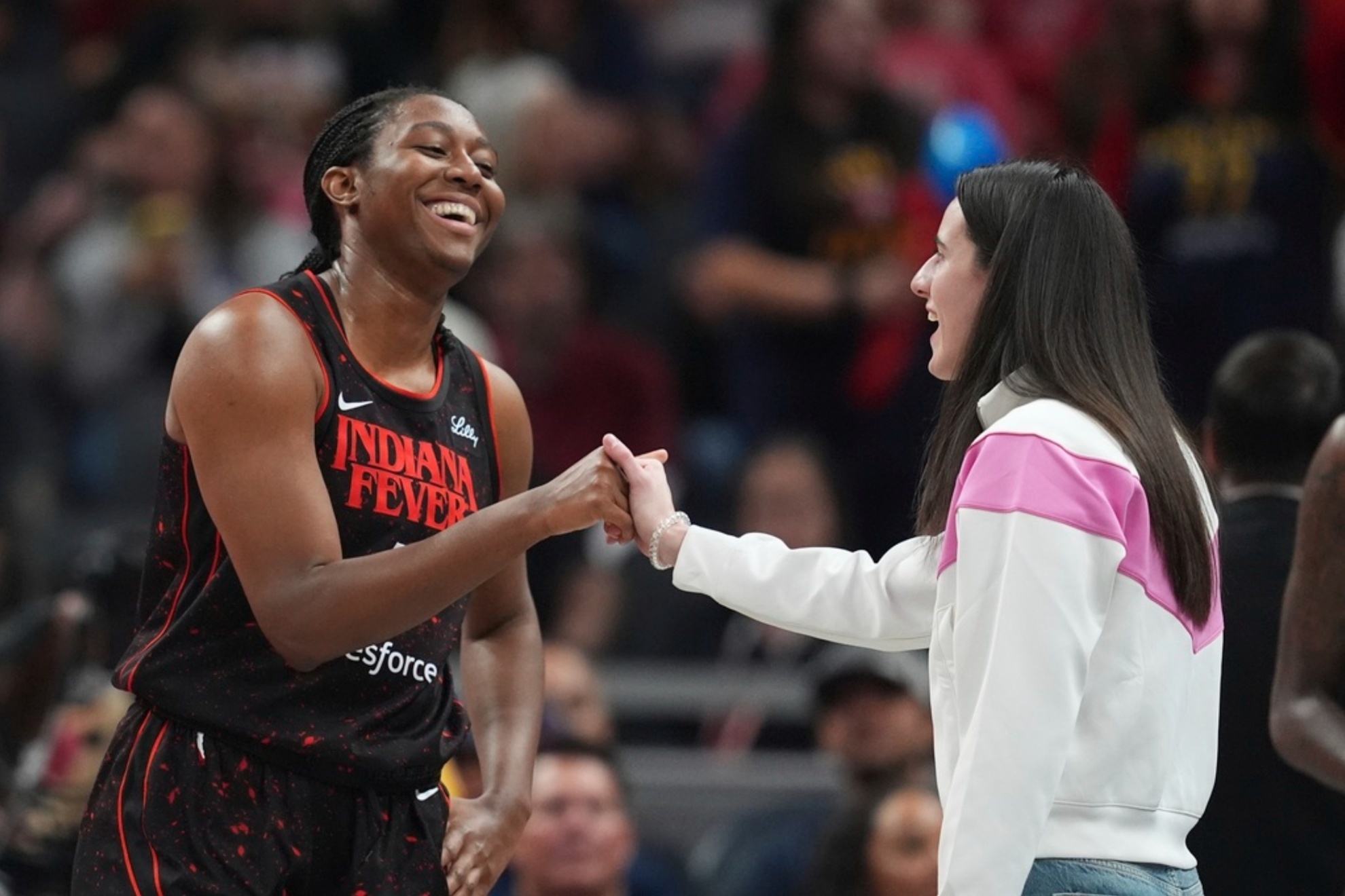 Aliyah Boston (L) and Caitlin Clark form the foundation of the Indiana Fevers 2026 roster.