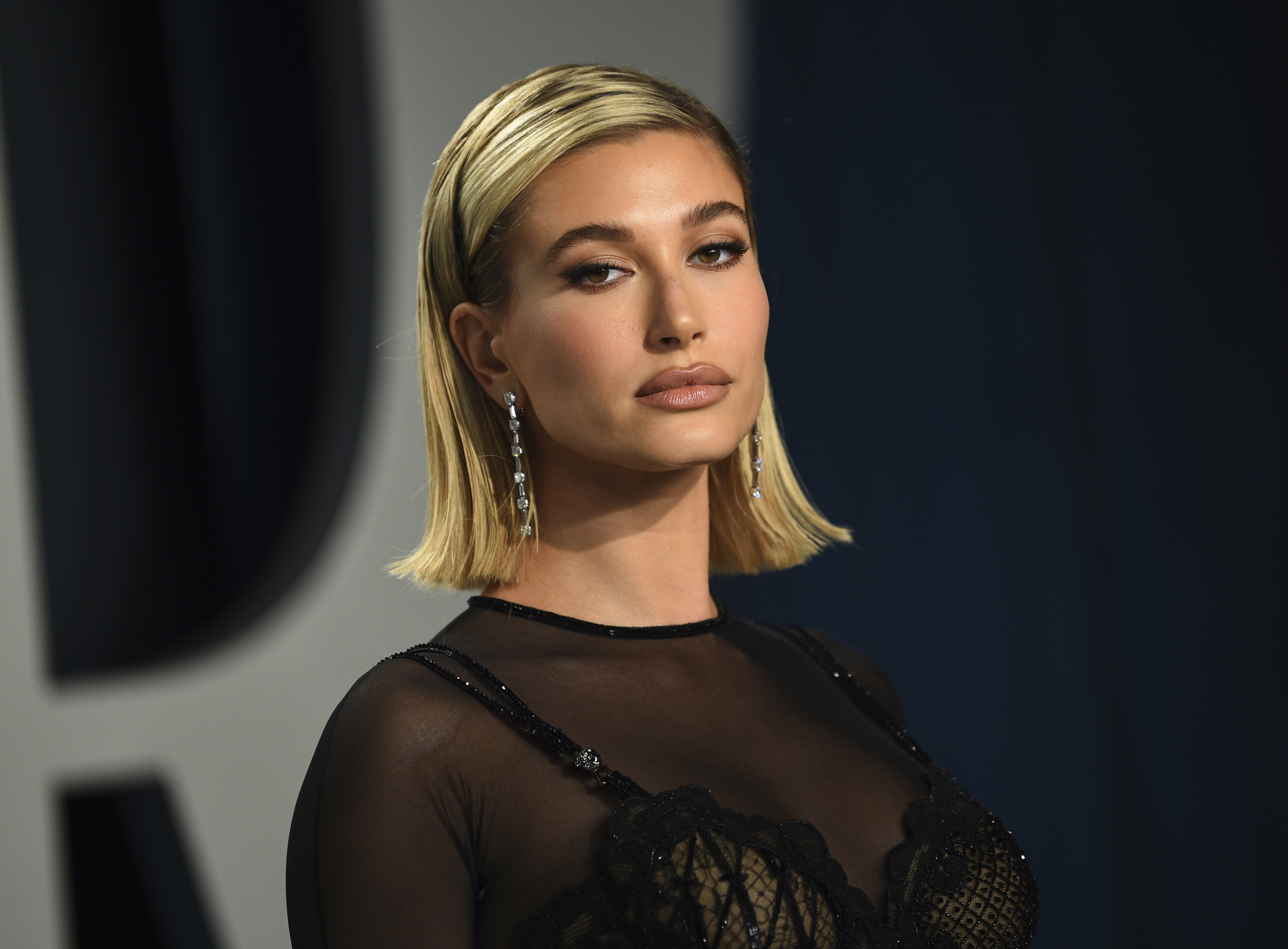 Hailey Bieber at the 92nd Academy Awards Vanity Fair Oscar Party