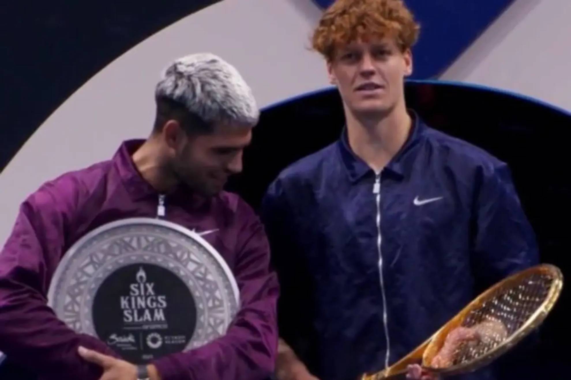 The 250,000 euro gold racket that Sinner takes home and Alcaraz is amazed by