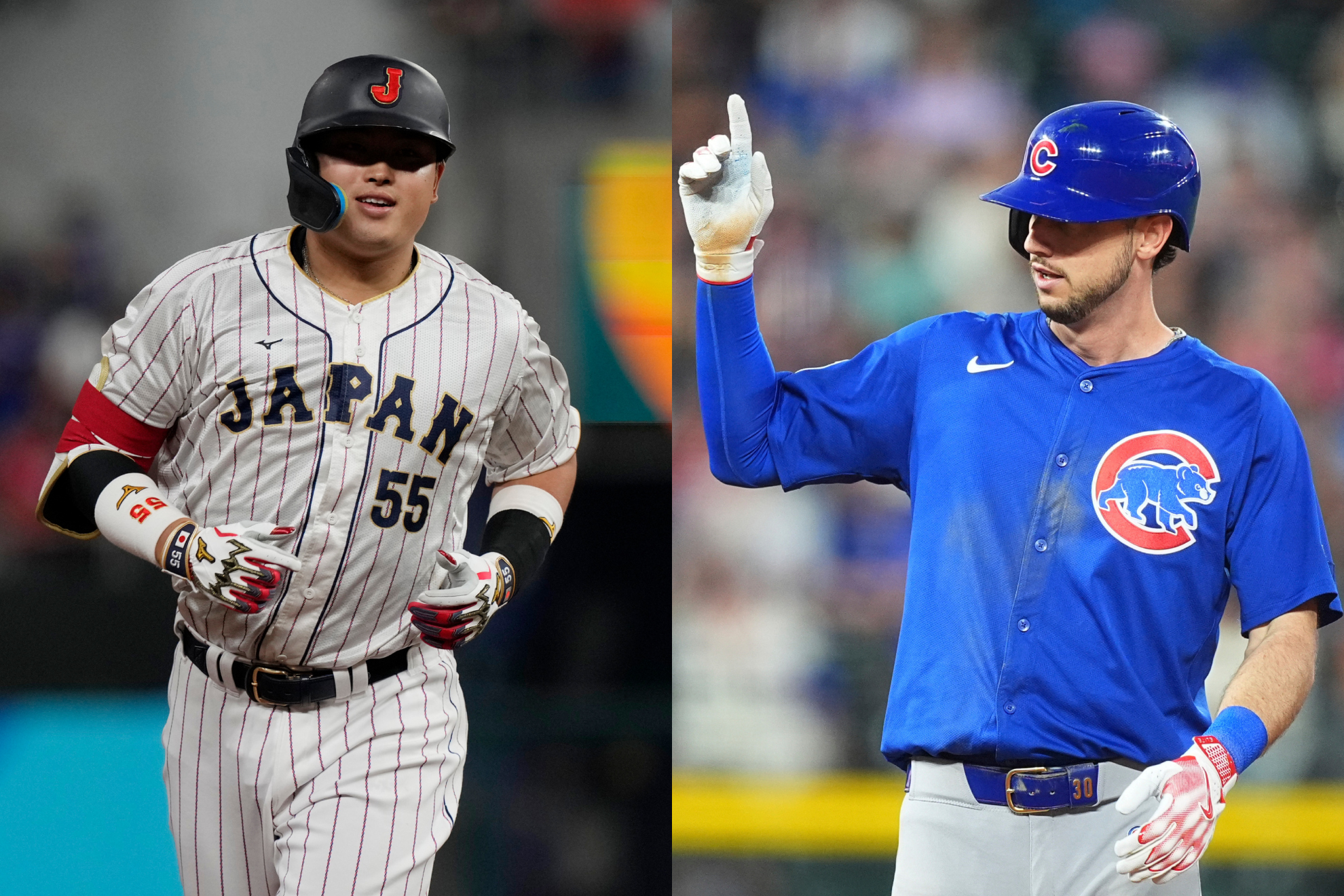 Munetaka Murakami of Japan and Kyle Tucker of the Chicago Cubs.