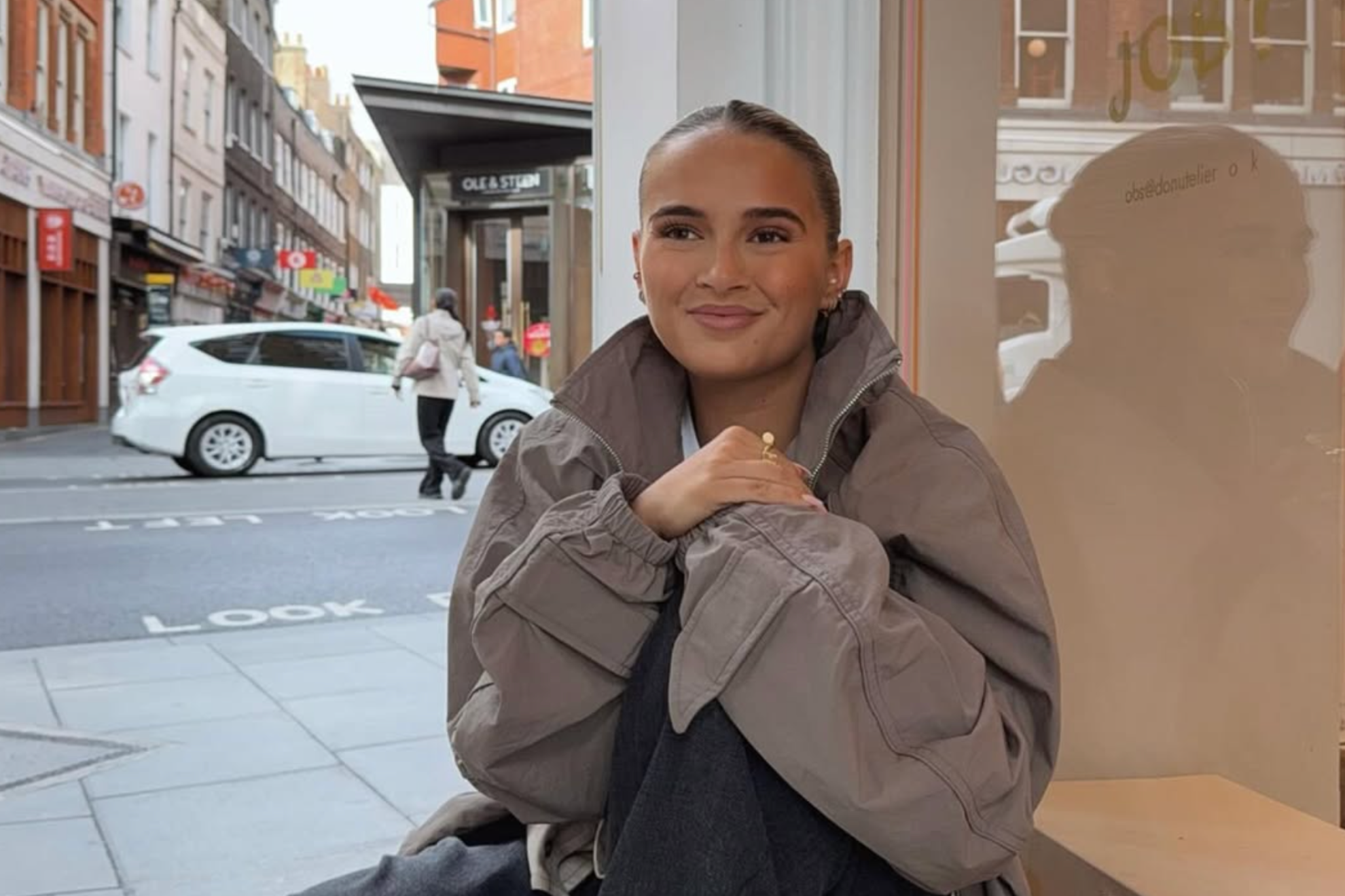 Molly-Mae Hague on a day out in London, England.