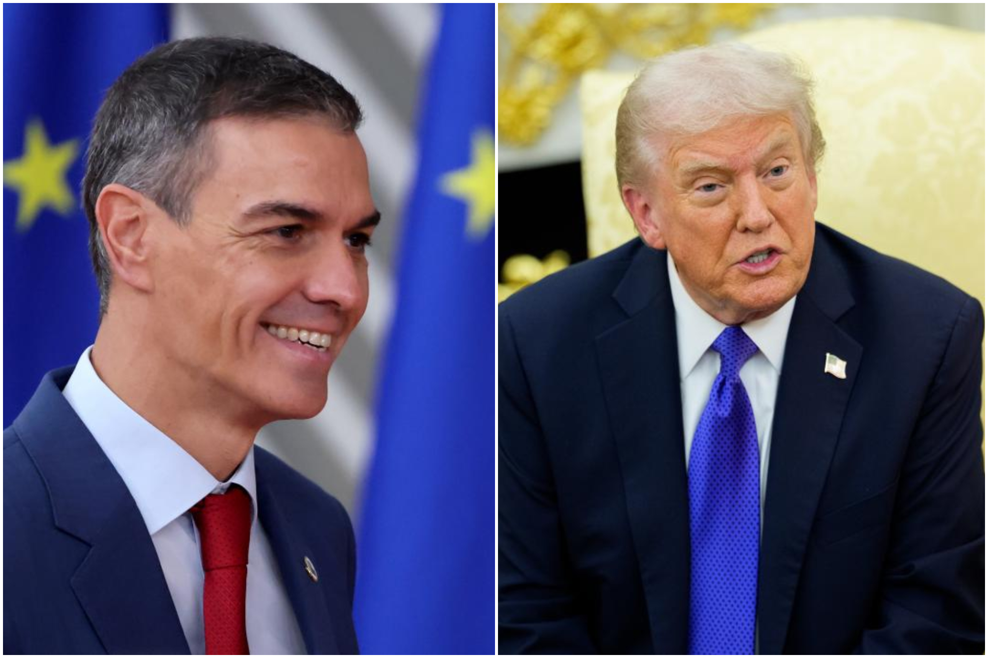 La imagen más comentada de la final del Mundial: el saludo entre Pedro Sánchez y Donald Trump tras meses de amenazas