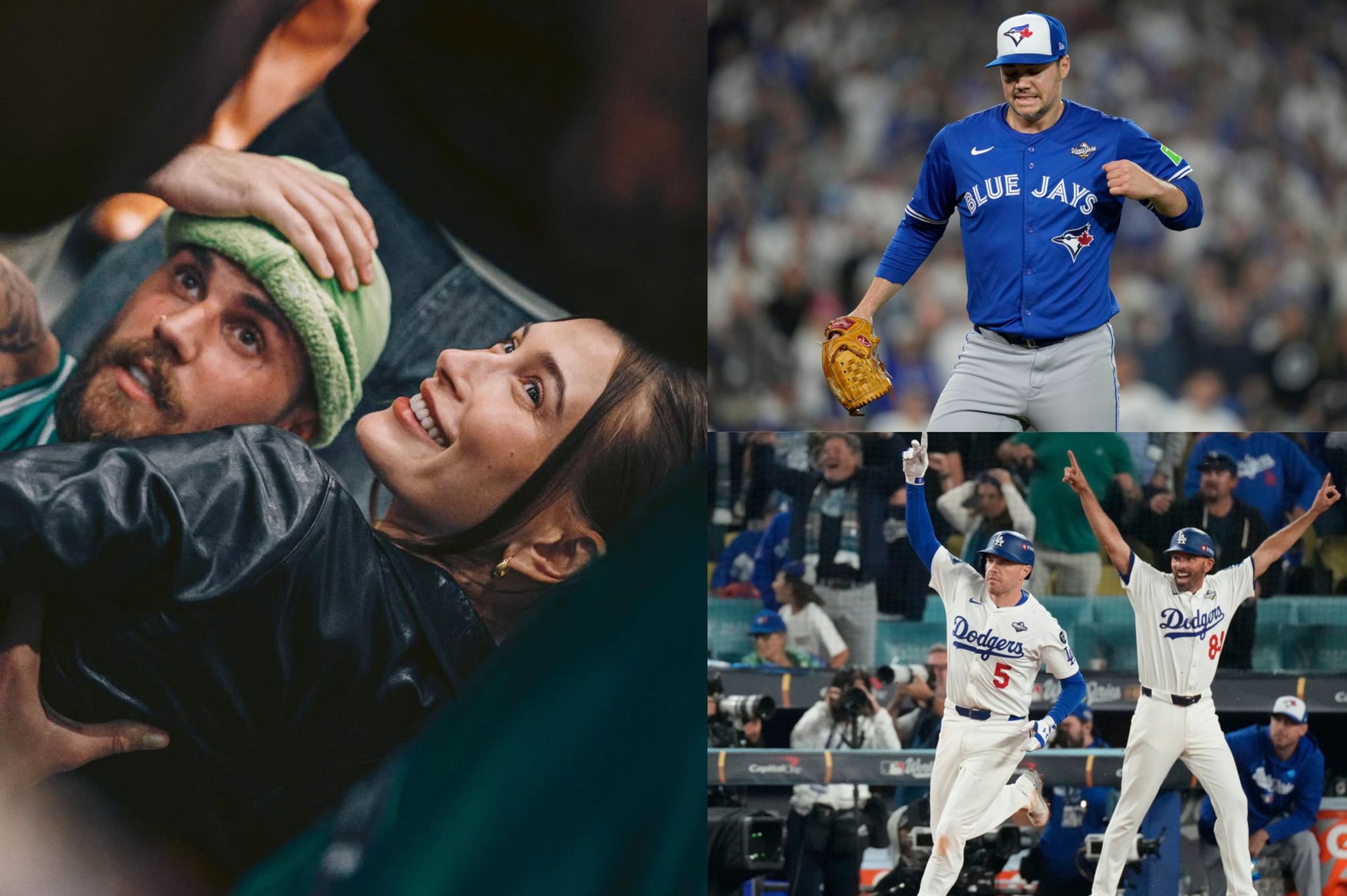 Justin and Hailey Bieber make fans laugh with a funny moment during the Dodgers vs. Blue Jays game
