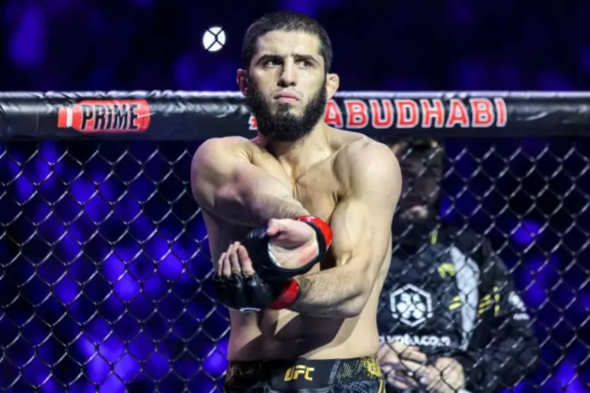 Islam Makhachev in a fight.