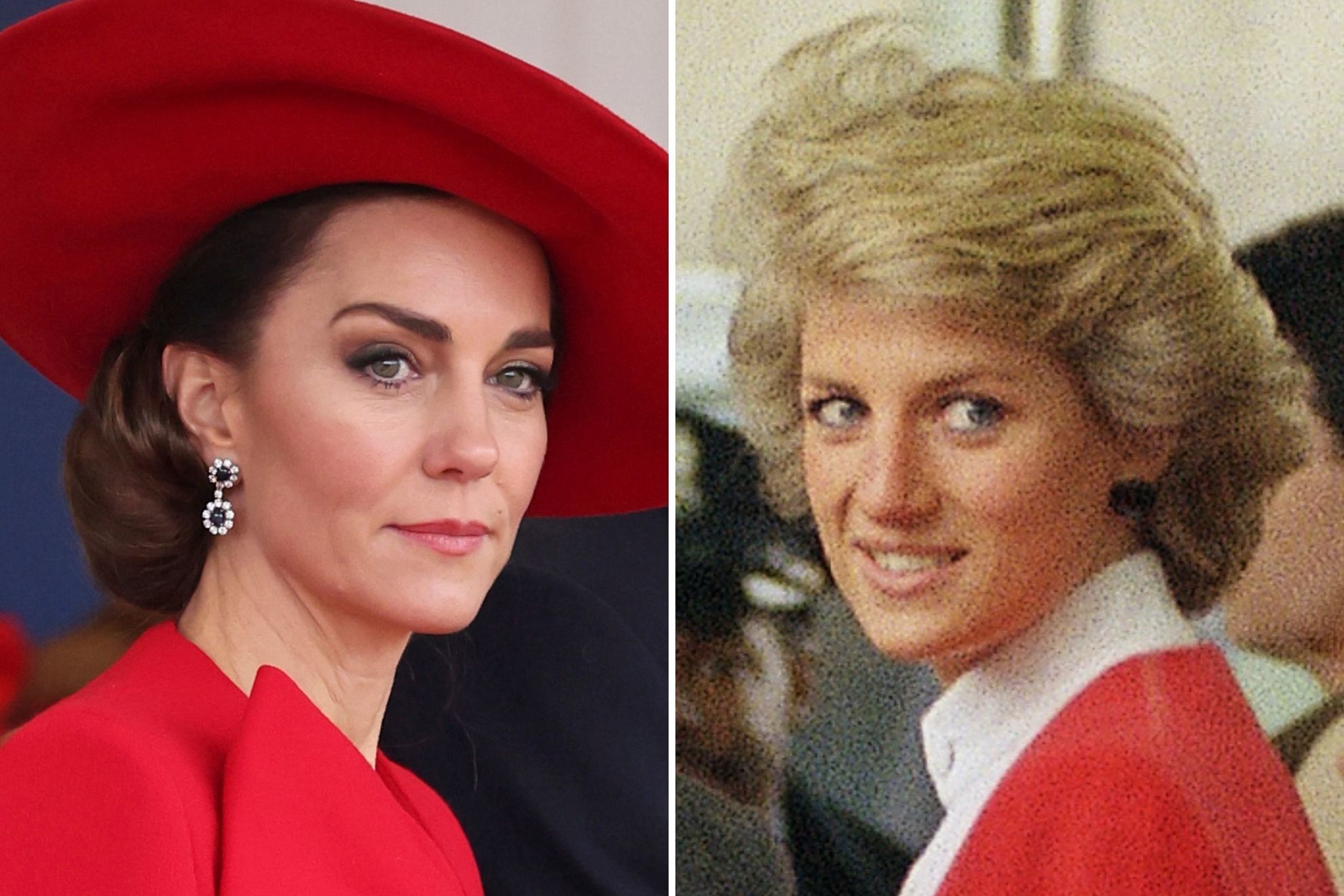 Kate Middleton kneels before a war veteran echoing one of Princess Dianas iconic moments