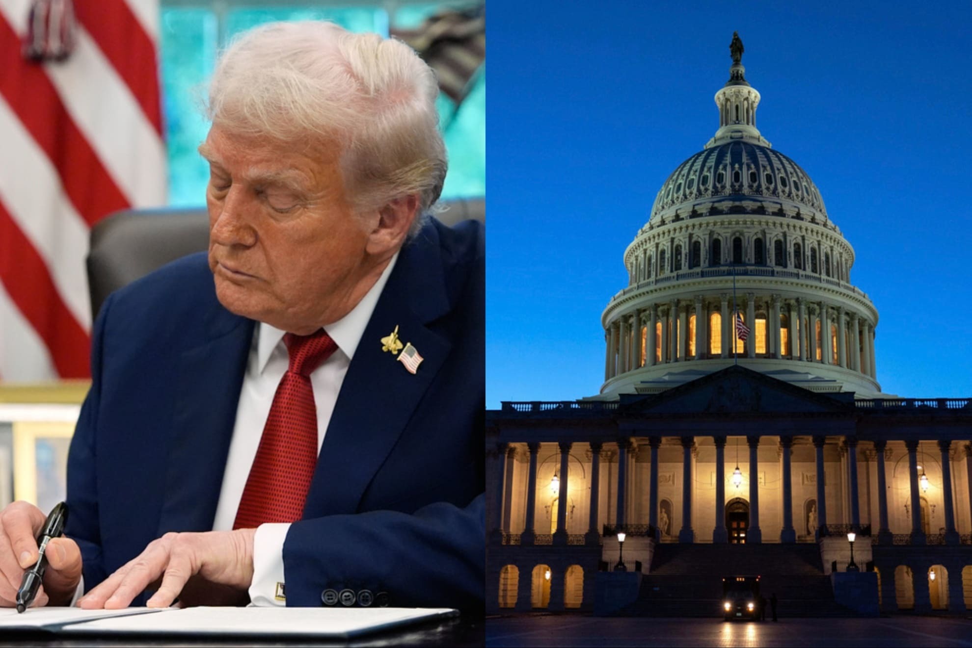 President Donald Trump signs the bill that ends the longest government shutdown in history.