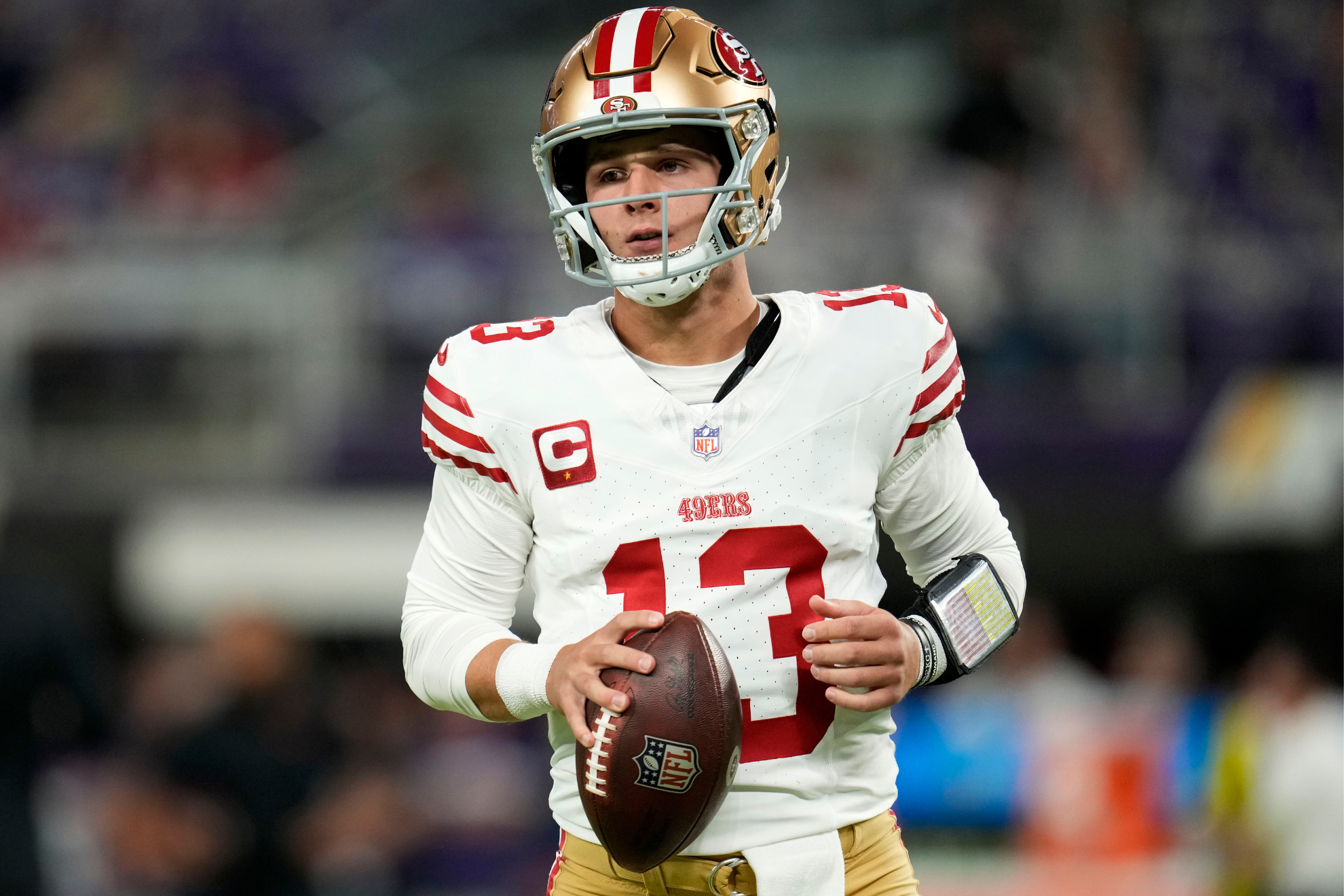 San Francisco quarterback Brock Purdy has been sidelined with a turf toe injury