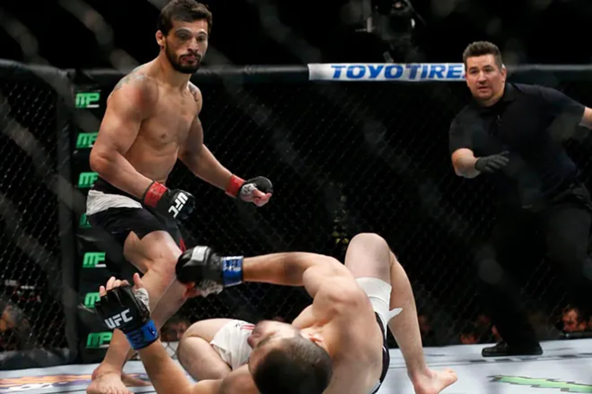 Islam Makhachev in his only loss to Silva.