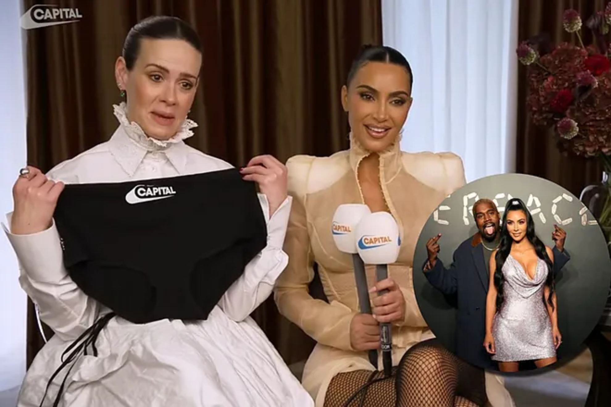 Kim Kardashian and Sarah Paulson talking about their relationship with Kanye West/