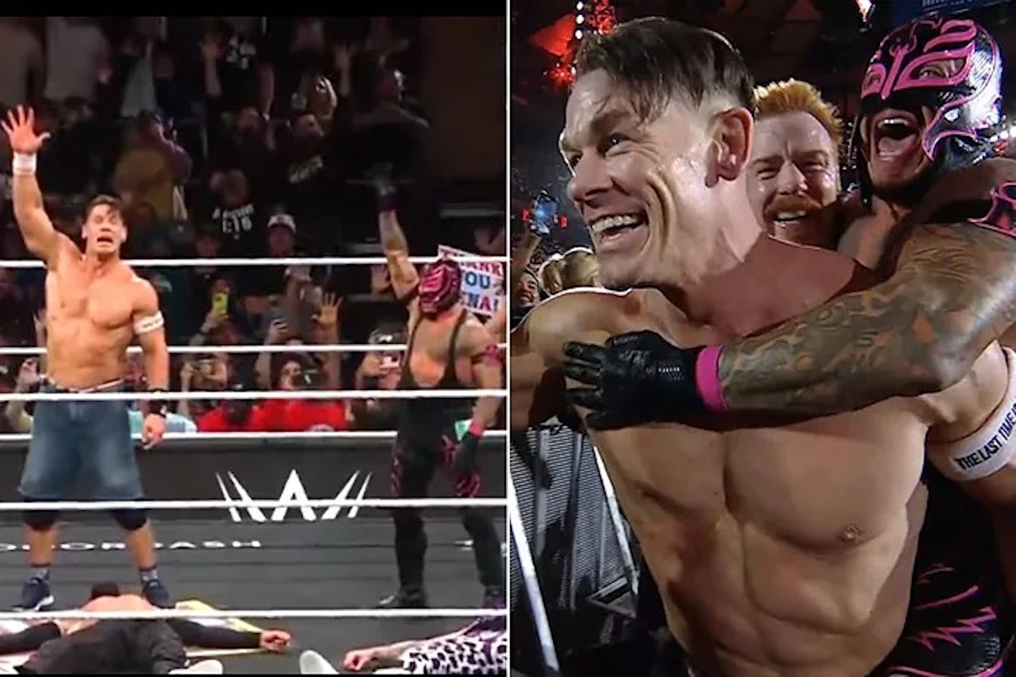 John Cena wins on his last Monday Night RAW with the help of Rey Mysterio