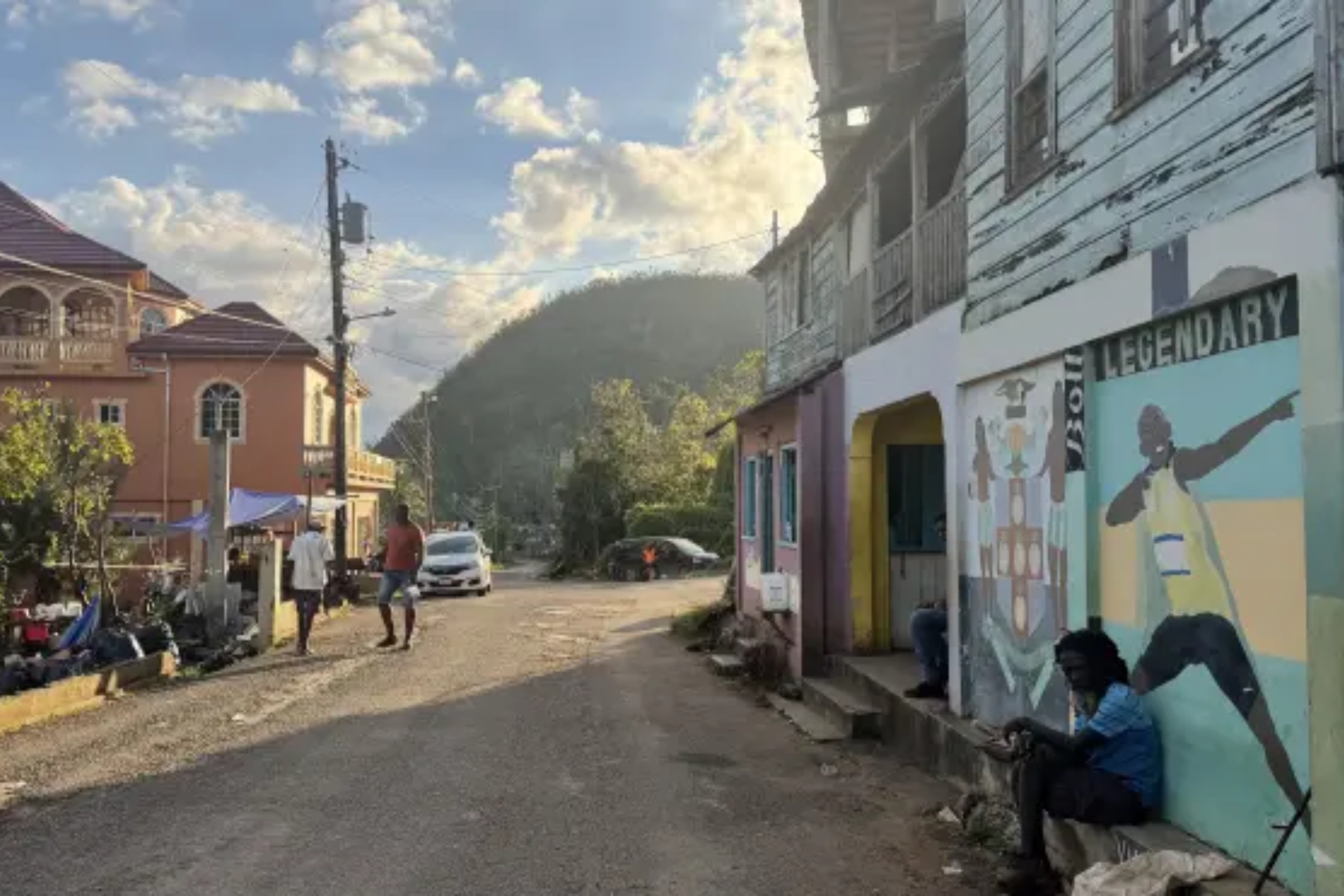 Sherwood Content, a panoramic view of Usain Bolts hometown.