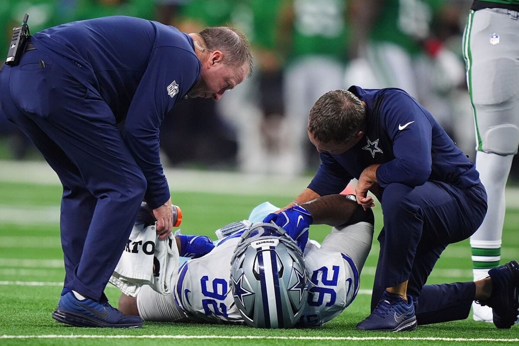 Quinnen Williams pain after being tackled by Saquon Barkley: Will he miss Cowboys vs. Chiefs?