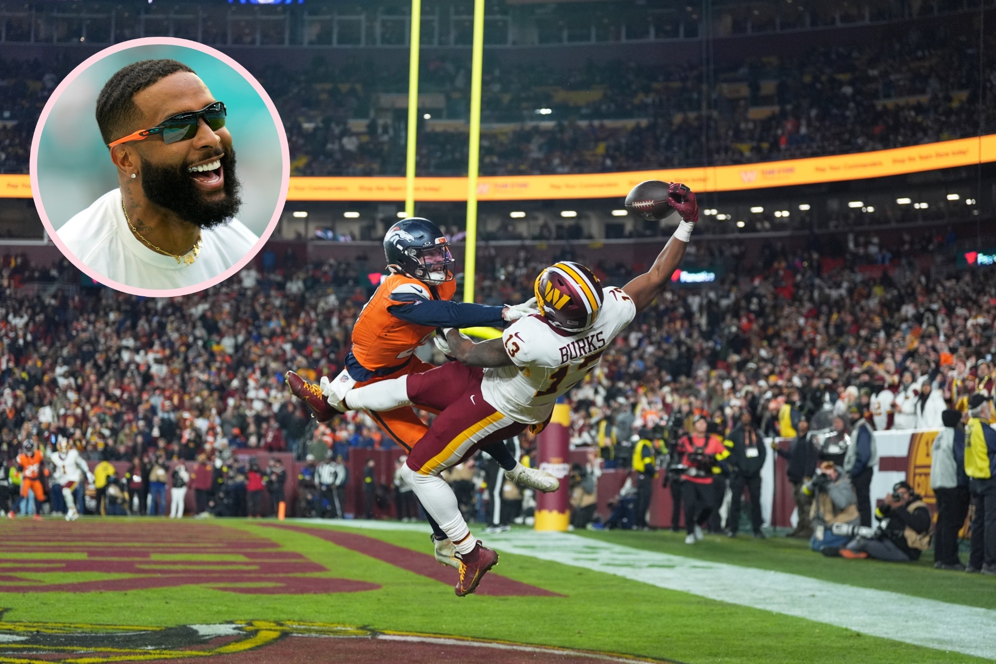 Odell Beckham Jr. approves Treylon Burks spectacular catch.