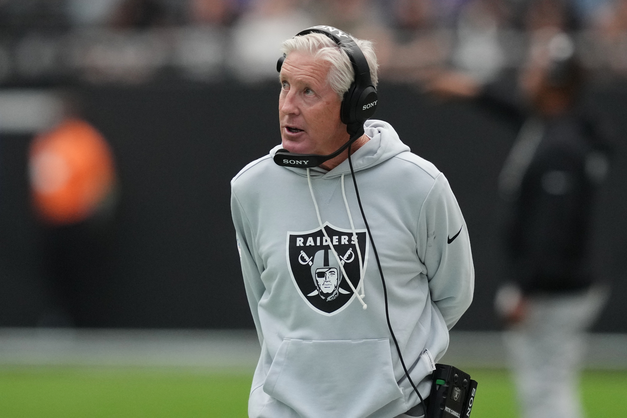 Raiders head coach Pete Carroll.