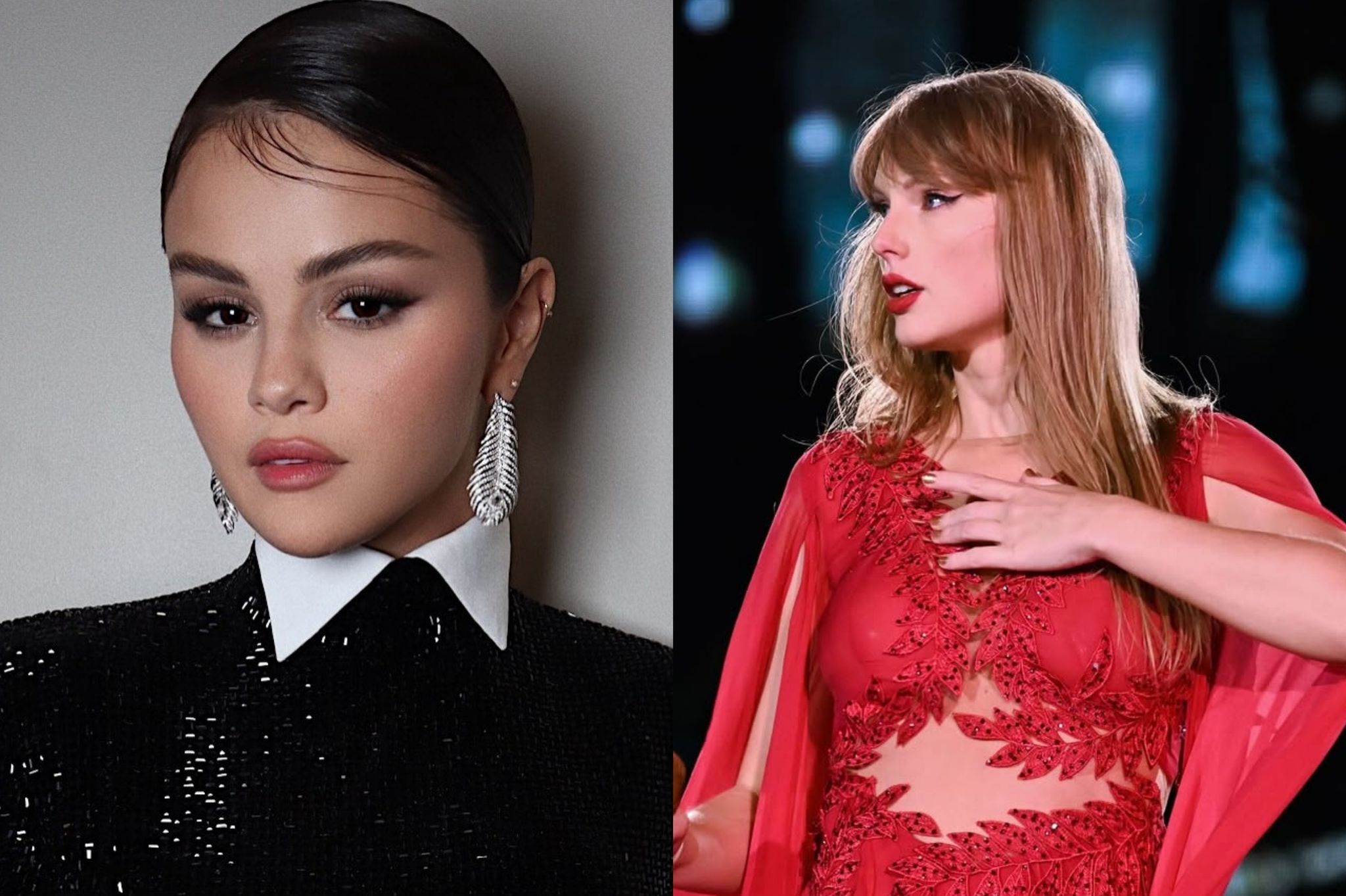 Taylor Swift receives support from Selena Gomez.