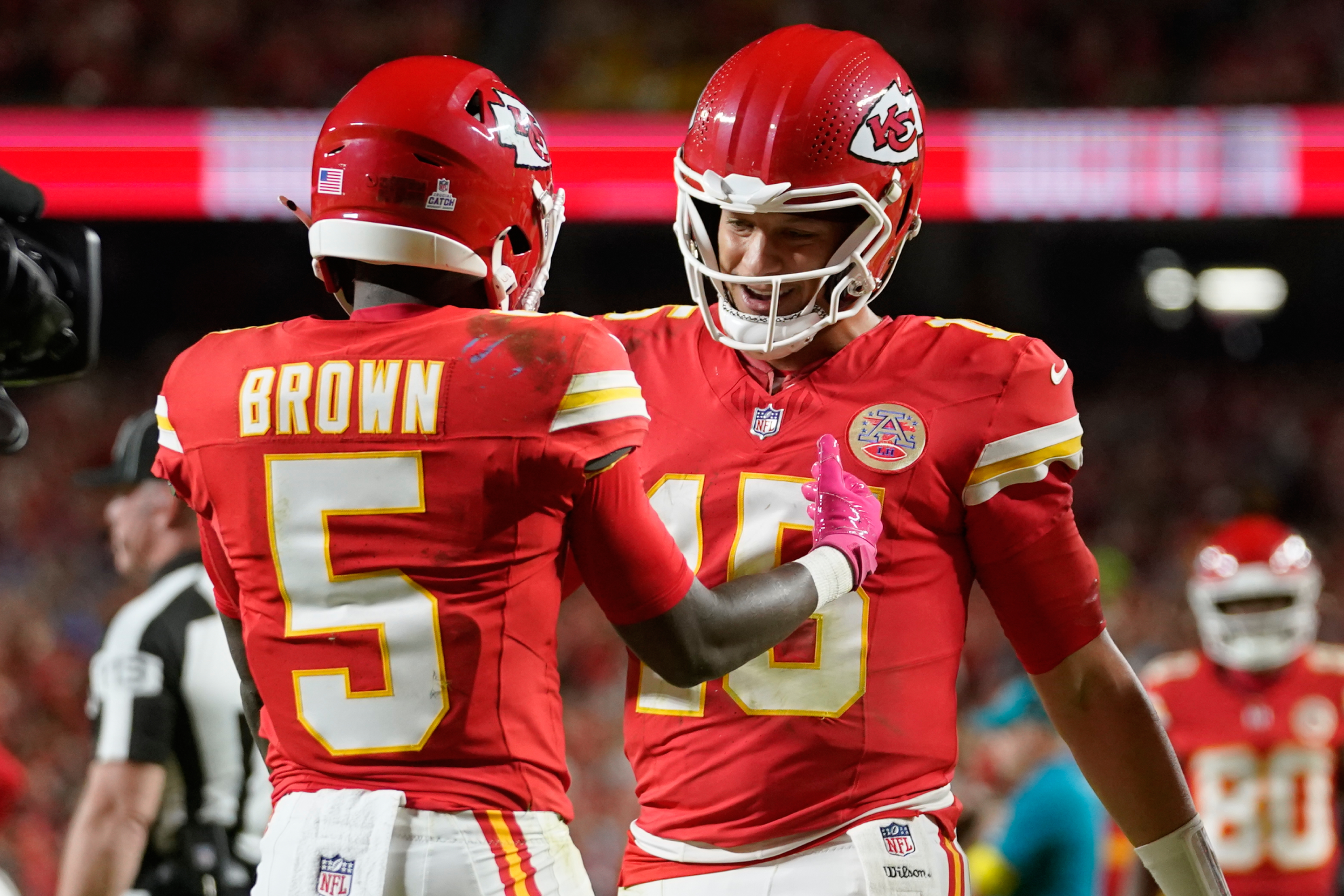 Patrick Mahomes is in control of whether Hollywood Brown gets his lucrative $500,000 bonus
