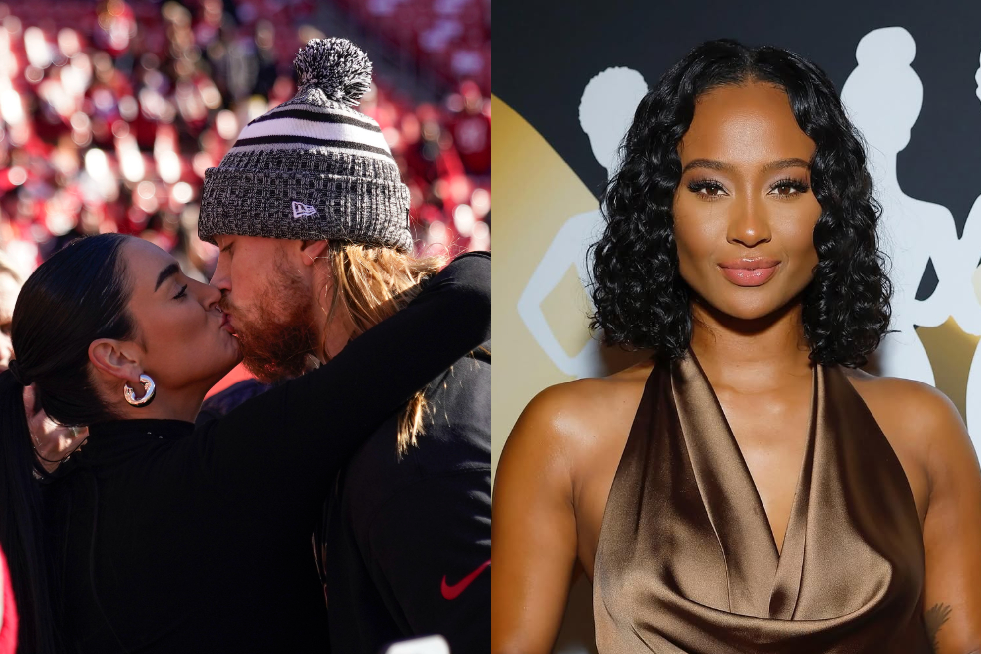 George Kittles wife, Claire, catches Kayla Nicoles eye with her outfit at the 49ers-Titans game