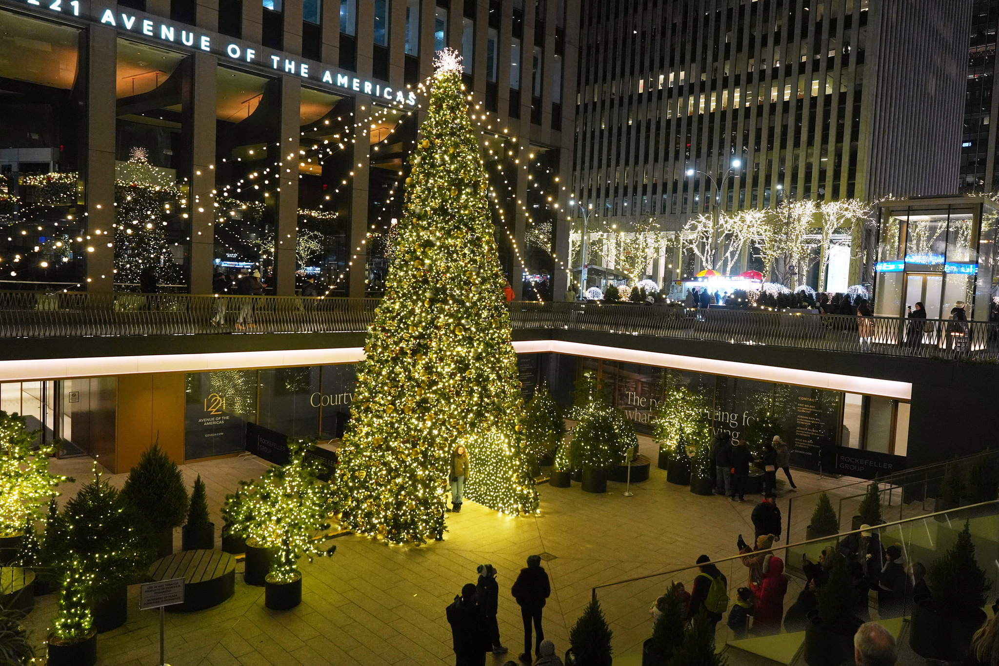 A Christmas tree on Sixth Avenue in Manhattan, New York