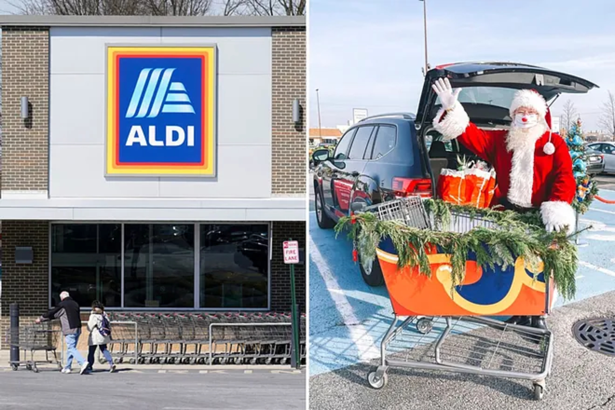 Customers walk into an Aldi supermarket in Bensalem/
