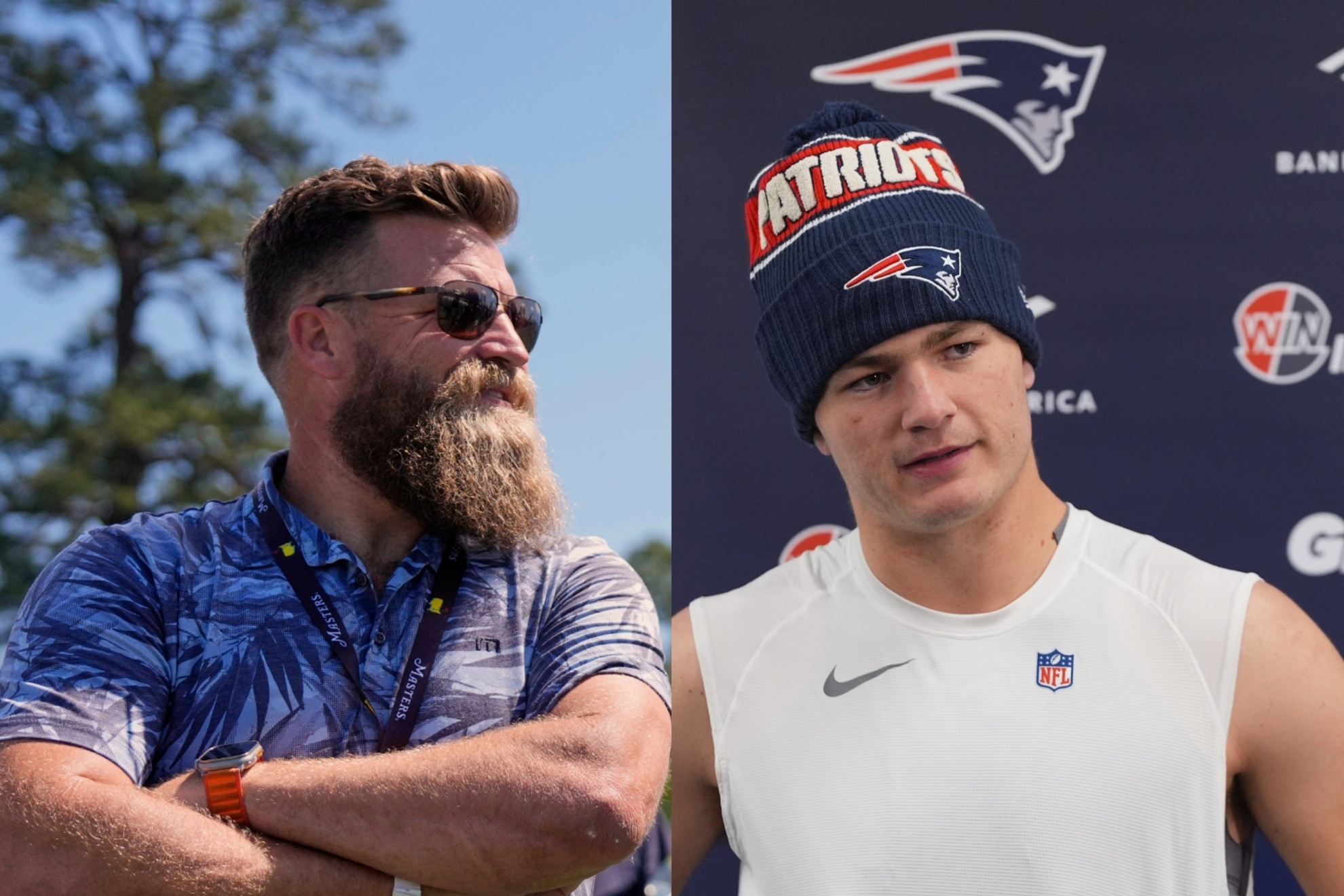 Ryan Fitzpatrick laments the rise of Drake Maye and the Patriots in the AFC East.