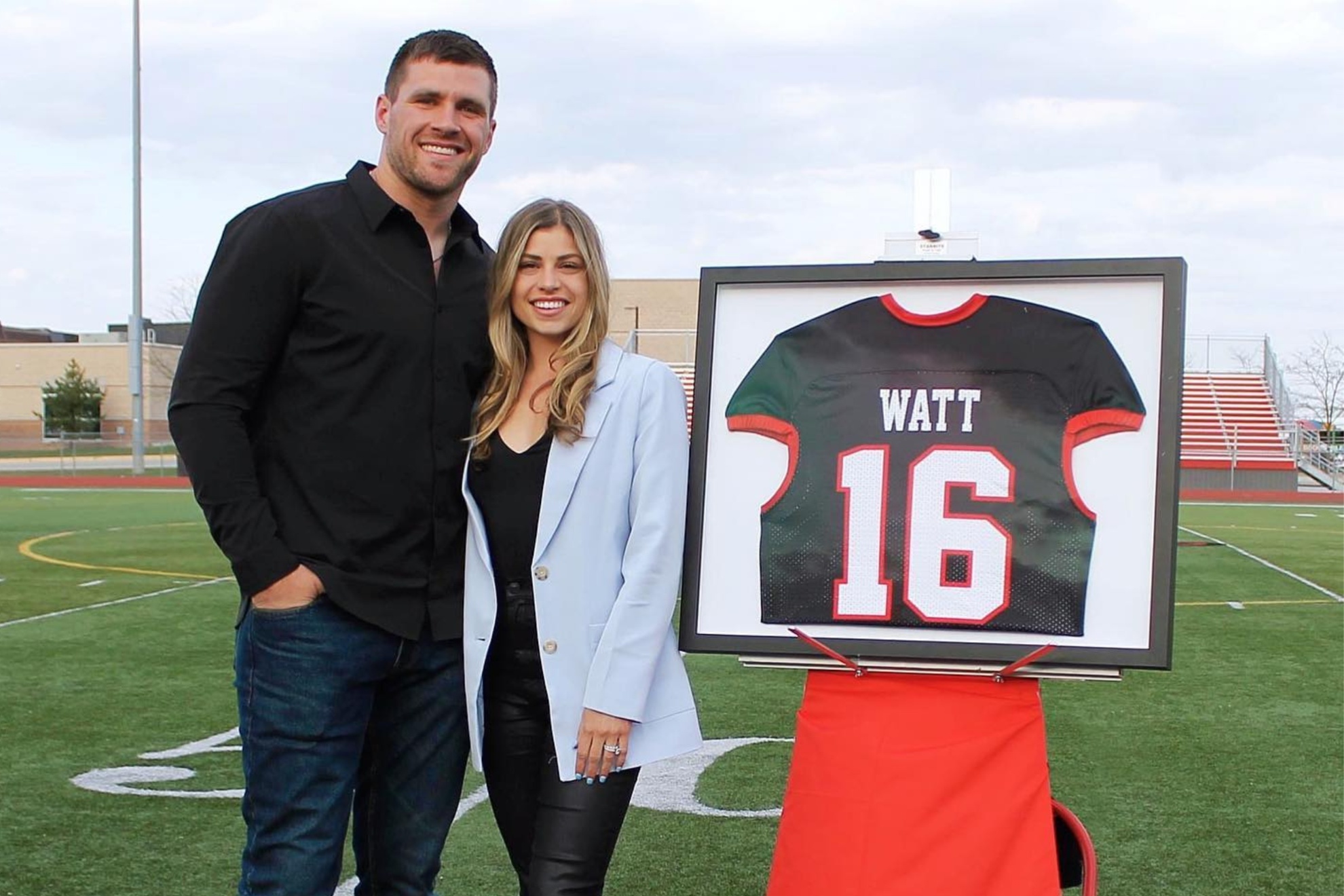 Dani Watt celebrated T.J. Watts inspiring return to the field.