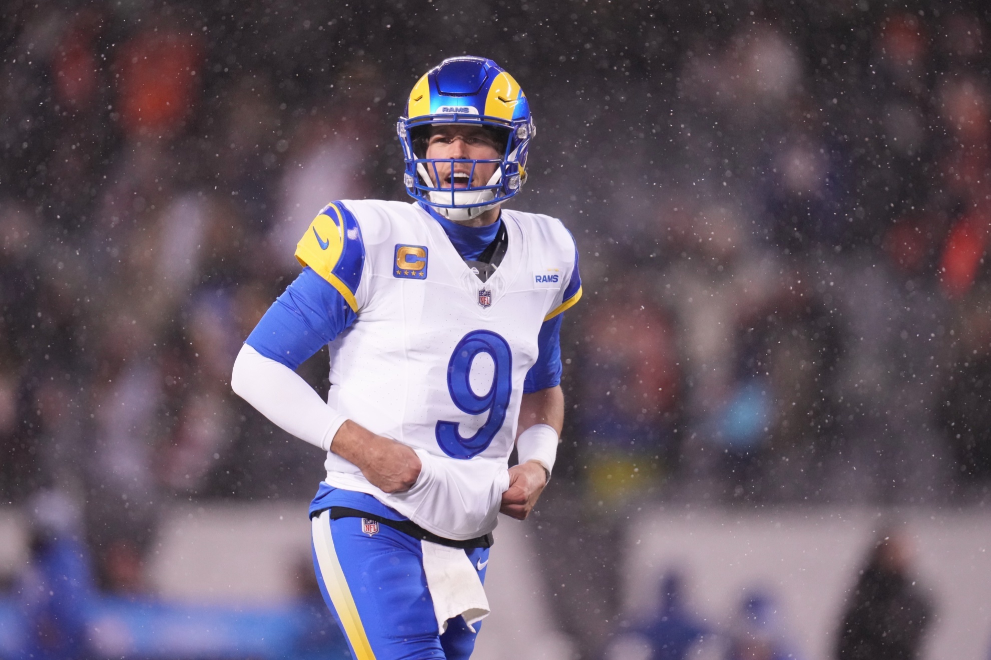 Matthew Stafford and the Rams had to resort to unusual methods to survive the Chicago cold.